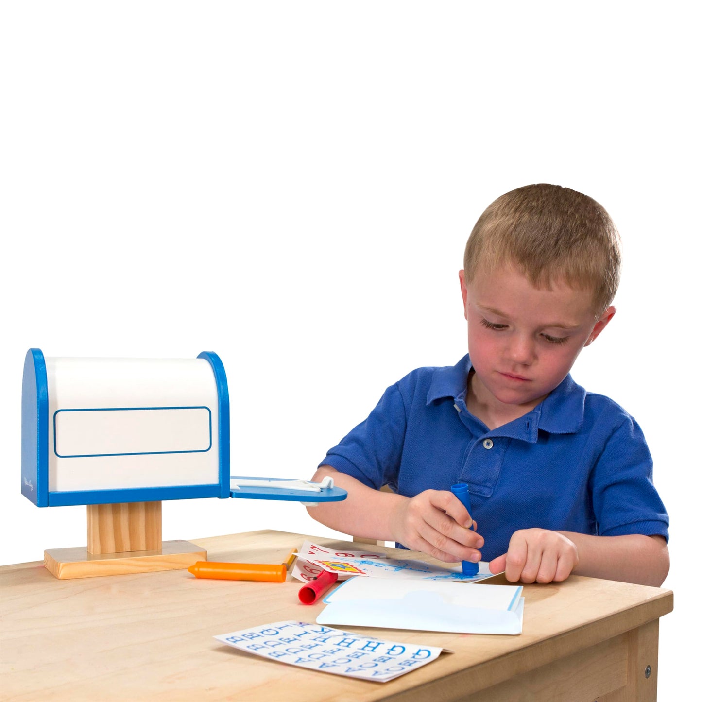 Melissa & Doug My Own Wooden Mailbox Activity Set and Educational ToyKids Toy Mailbox with Reusable Letters and Post Cards, Pretend Play for Preschoolers and Kids Ages 4+