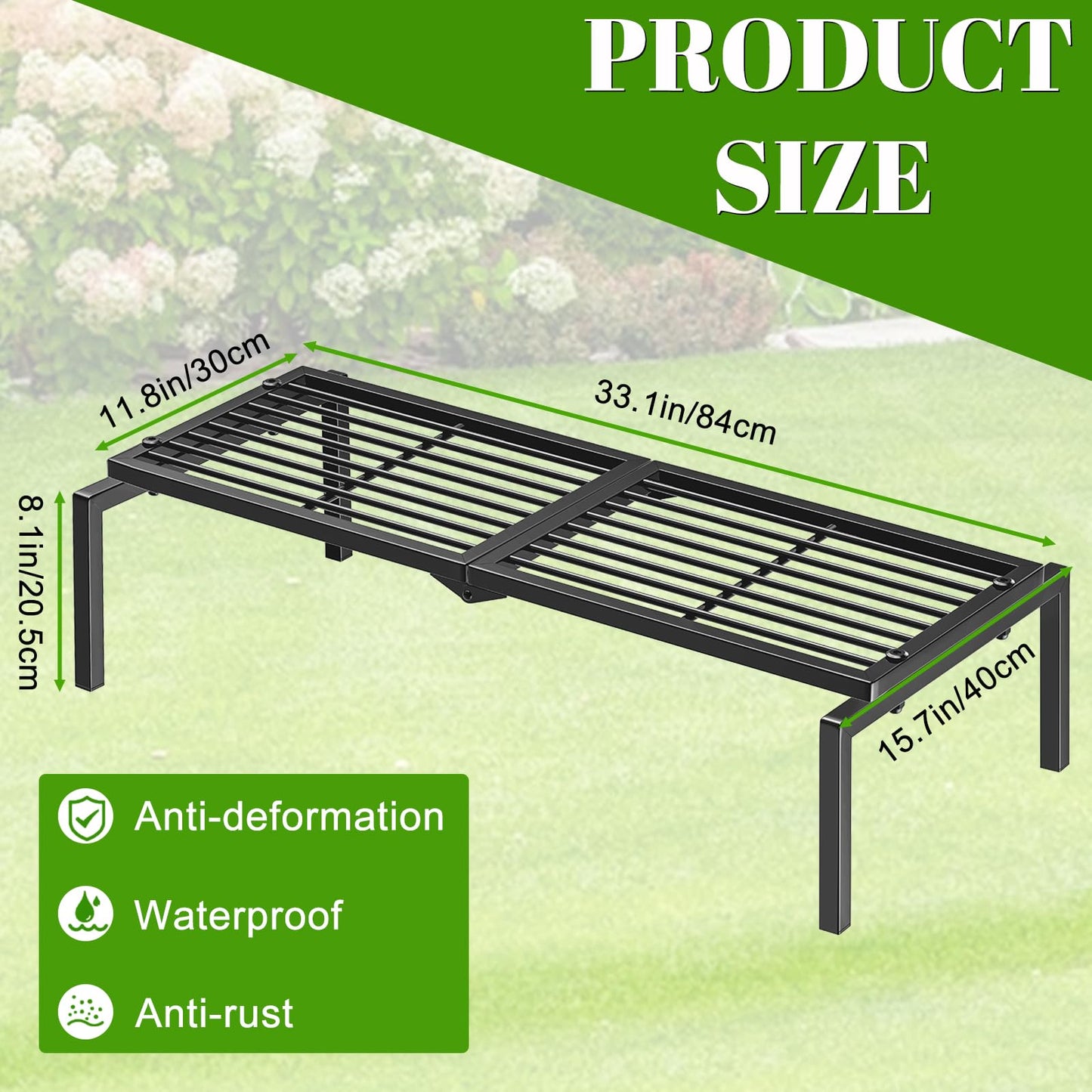 1 Tier Metal Plant Stand Indoor Outdoor, Potted Multiple Flower Pot Holder Rack Plant Shelf, Heavy Duty Planter Display Shelving for Patio Balcony Garden Living Room Decorative (1 Tier-black)