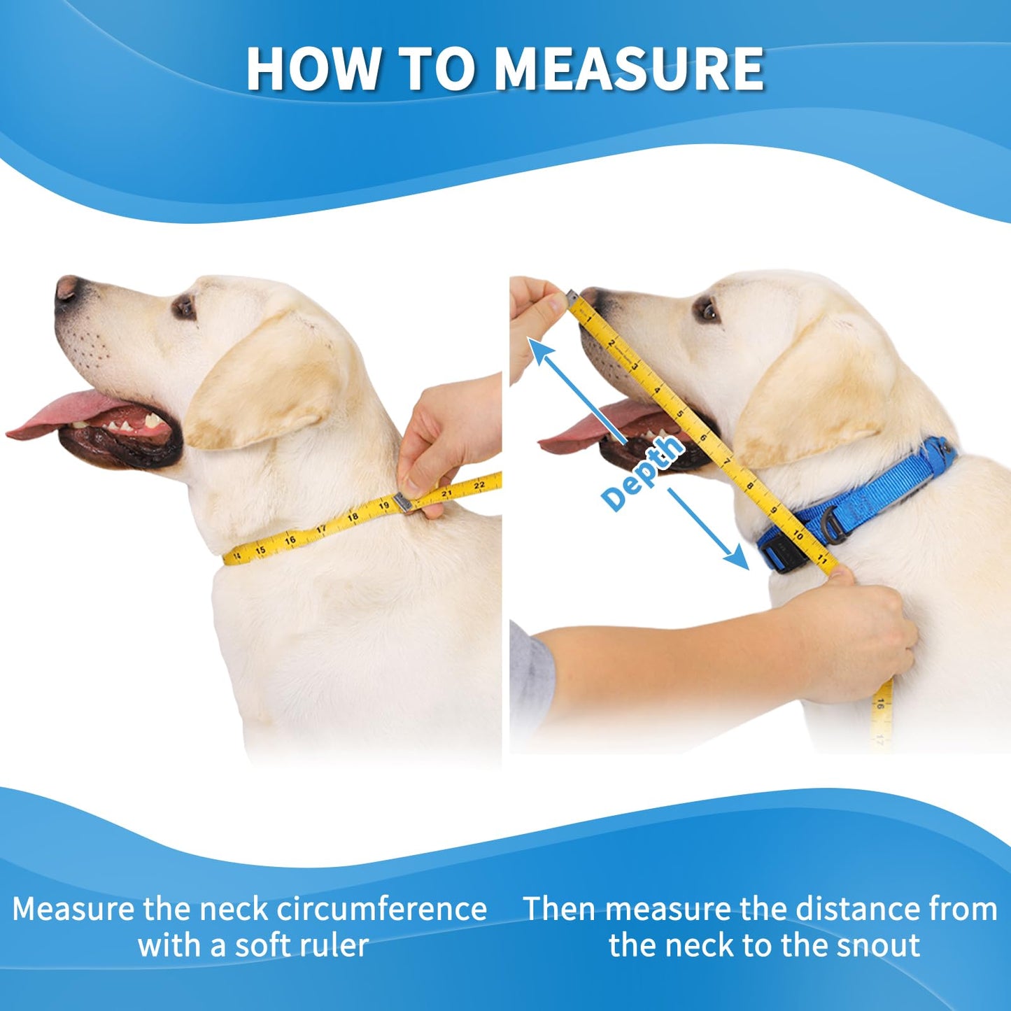 Soft Dog Cone for Dogs After Surgery, Breathable Dog Cones for Large Medium Small Dogs and Cats, Adjustable Dog Recovery Collar for Pets, Lightweight E-Collars for Dogs, Elizabethan Collar(Size 8)