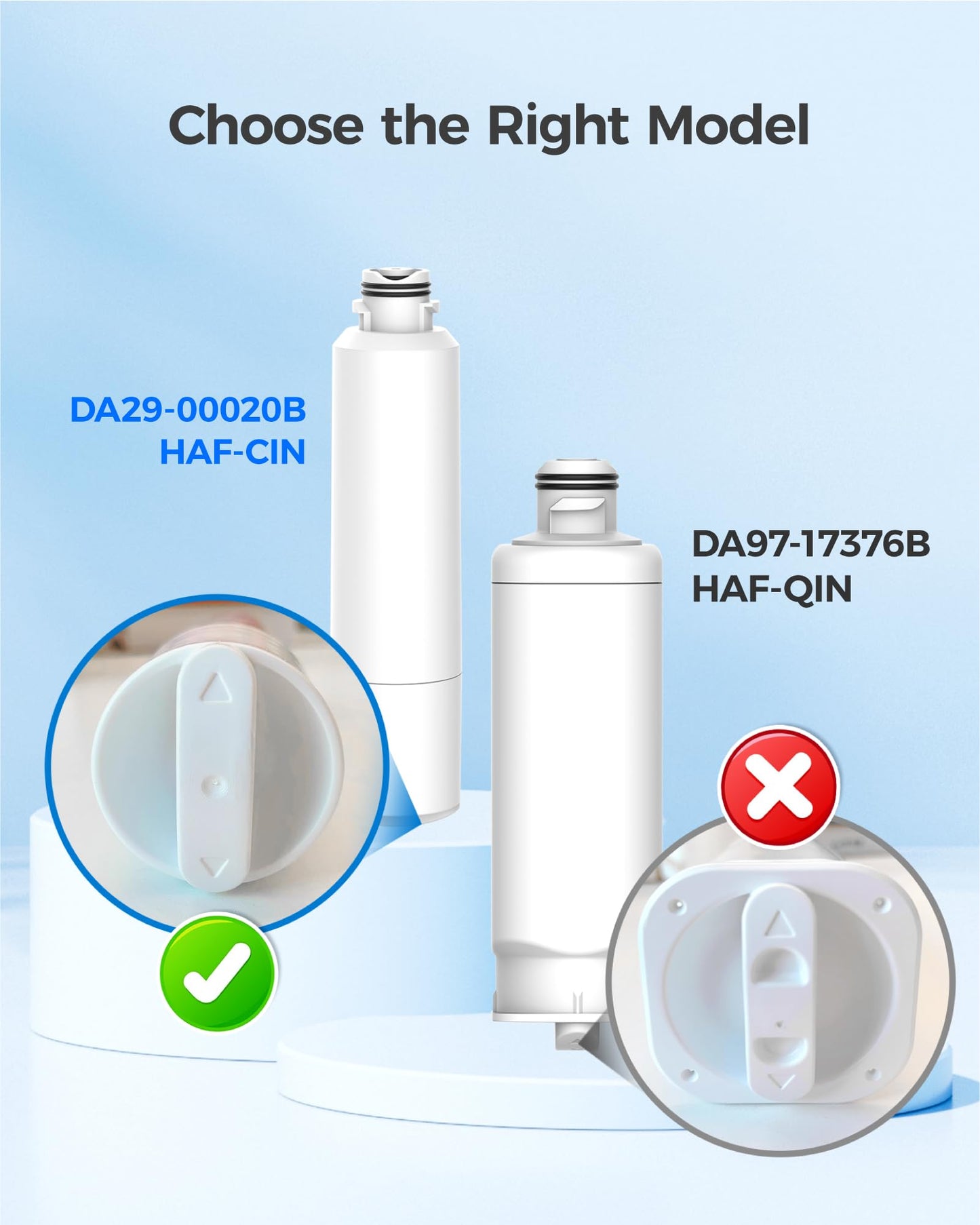 Waterdrop WD-F27 Replacement for Samsung® Refrigerator Water Filter HAF-CIN/EXP, DA29-00020B, HAF-CIN, RF28HMEDBSR, RF263BEAESR, RS25J500DSR, RF263TEAESG, HDX FMS-2, DA97-08006A-1, 3 Pack