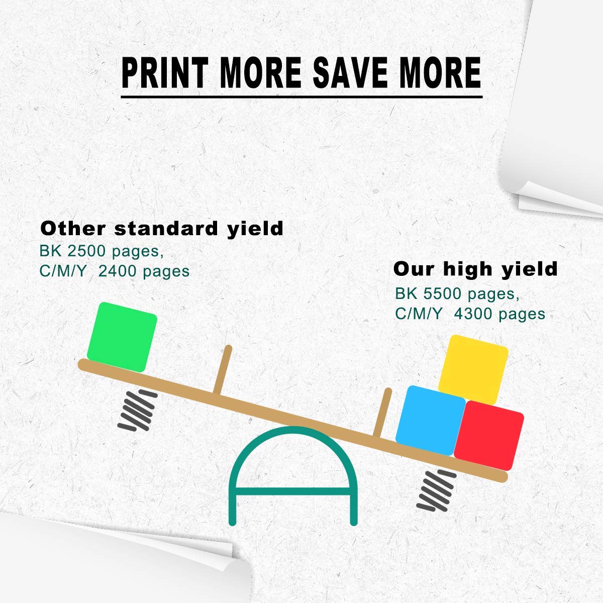 4 Colors Compatible Toner Cartridges 6510 6515 【Extra High Yield】 5500 Pages BK, 4300 Pages CMY for Xerox Phaser 6510n 6510dn 6510dni 6510dnm WorkCentre 6515 6515n 6515dn 6515dni 6515dnm VICTORSTAR