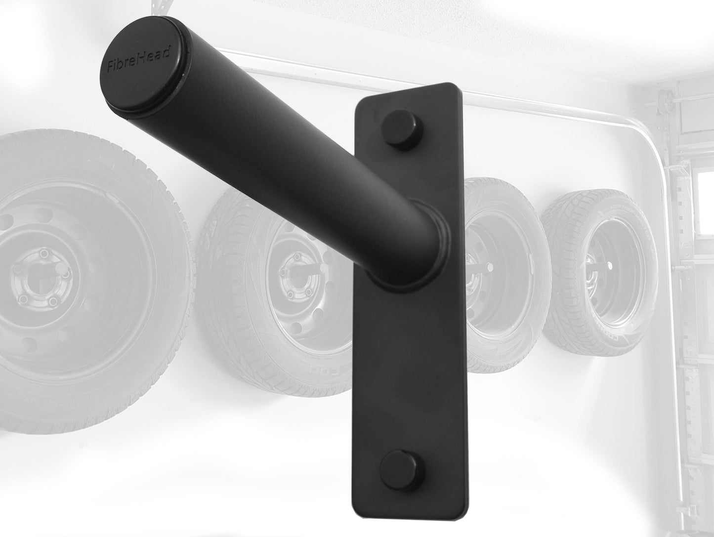 FibreHead FH-4WH Flush Wheel hangers set - Wall mount tire rack alternative Grey 4pack