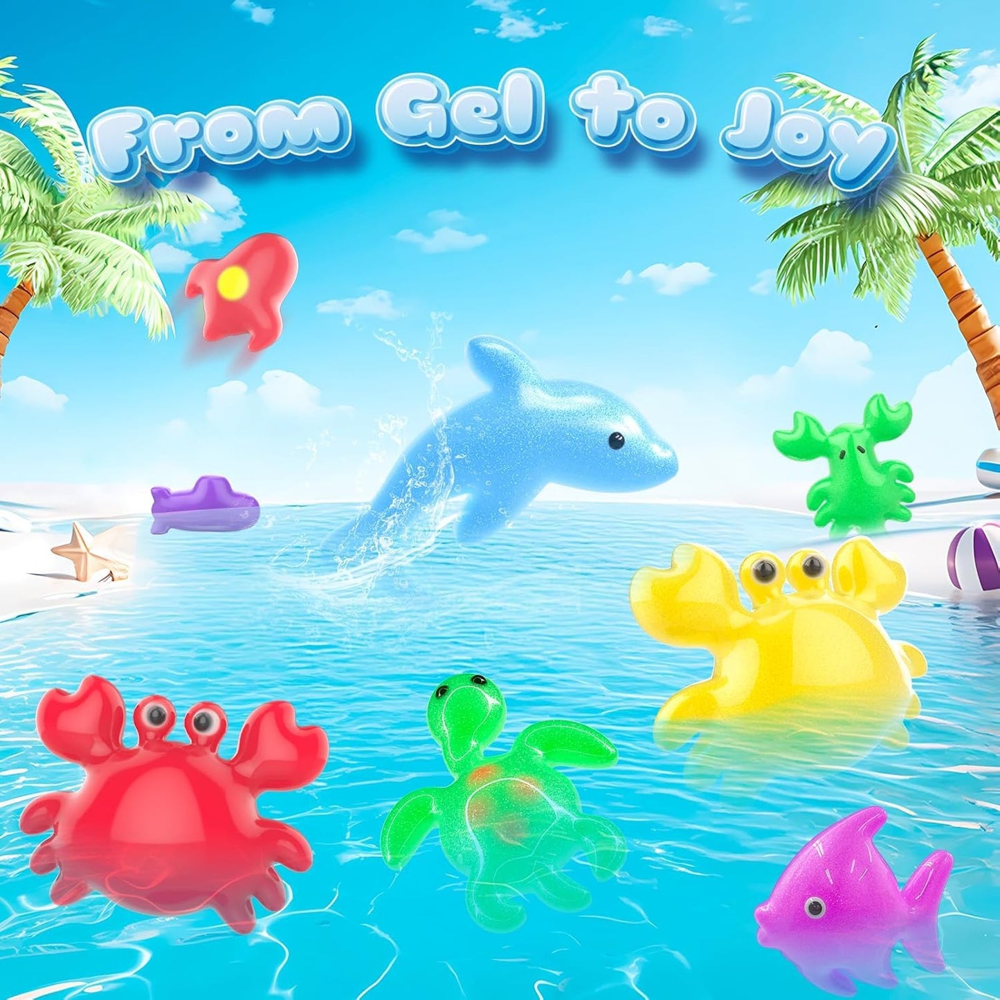 Flooyes Magic Gel Elf Water Toy Kit, Handmade Aqua Water Fairy Gels Kit, Creative Squishy Maker Toy with 20 Magic Gels and 16 Shape Molds, Birthday Gifts Crafts&Art DIY Kit for Kids 4 5 6 7 8 Years Old