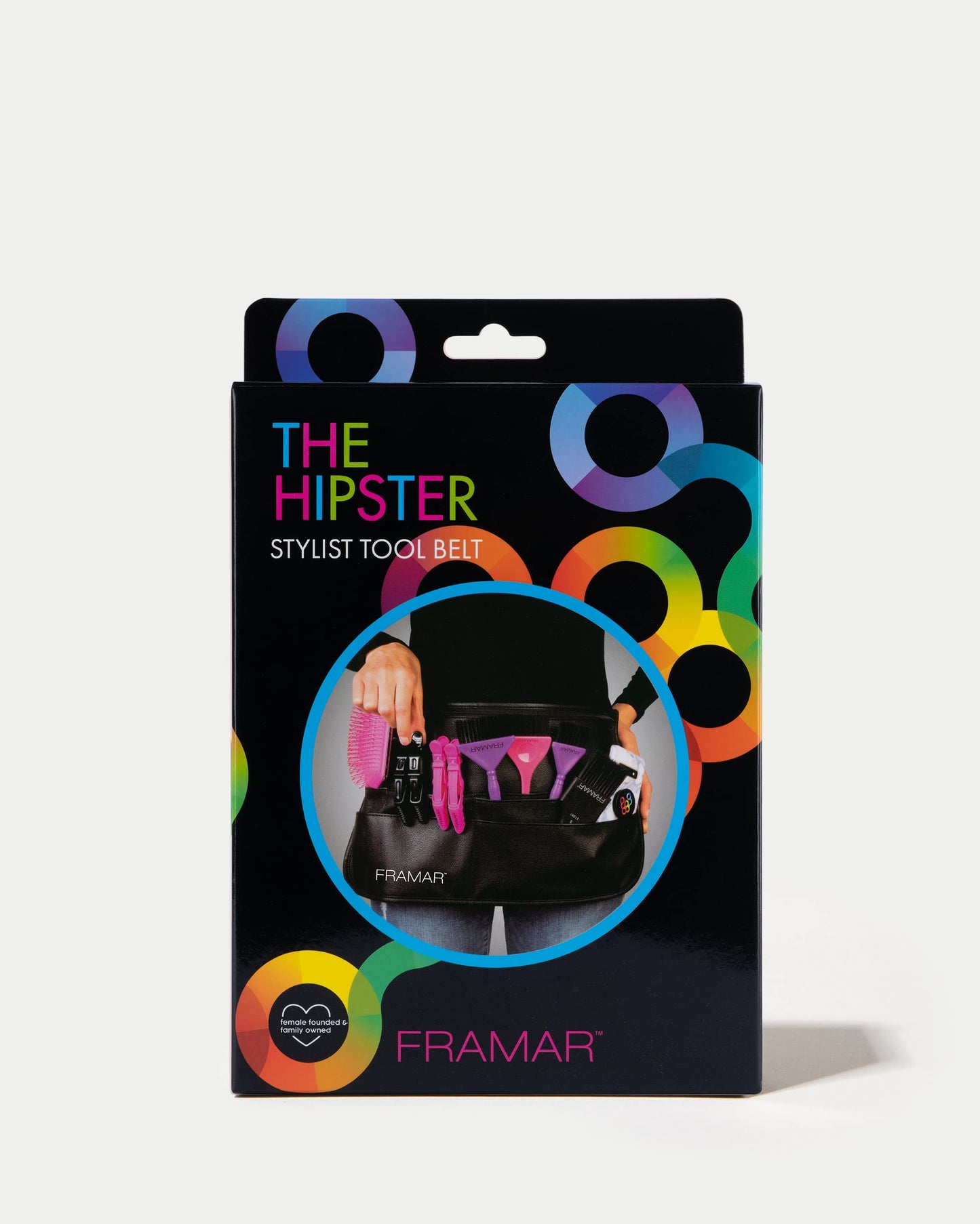 FRAMAR Hipster Salon Belt - Hairstylist Waist Pouch With Shears, Professional Hair Stylist & Makeup Brush Holder