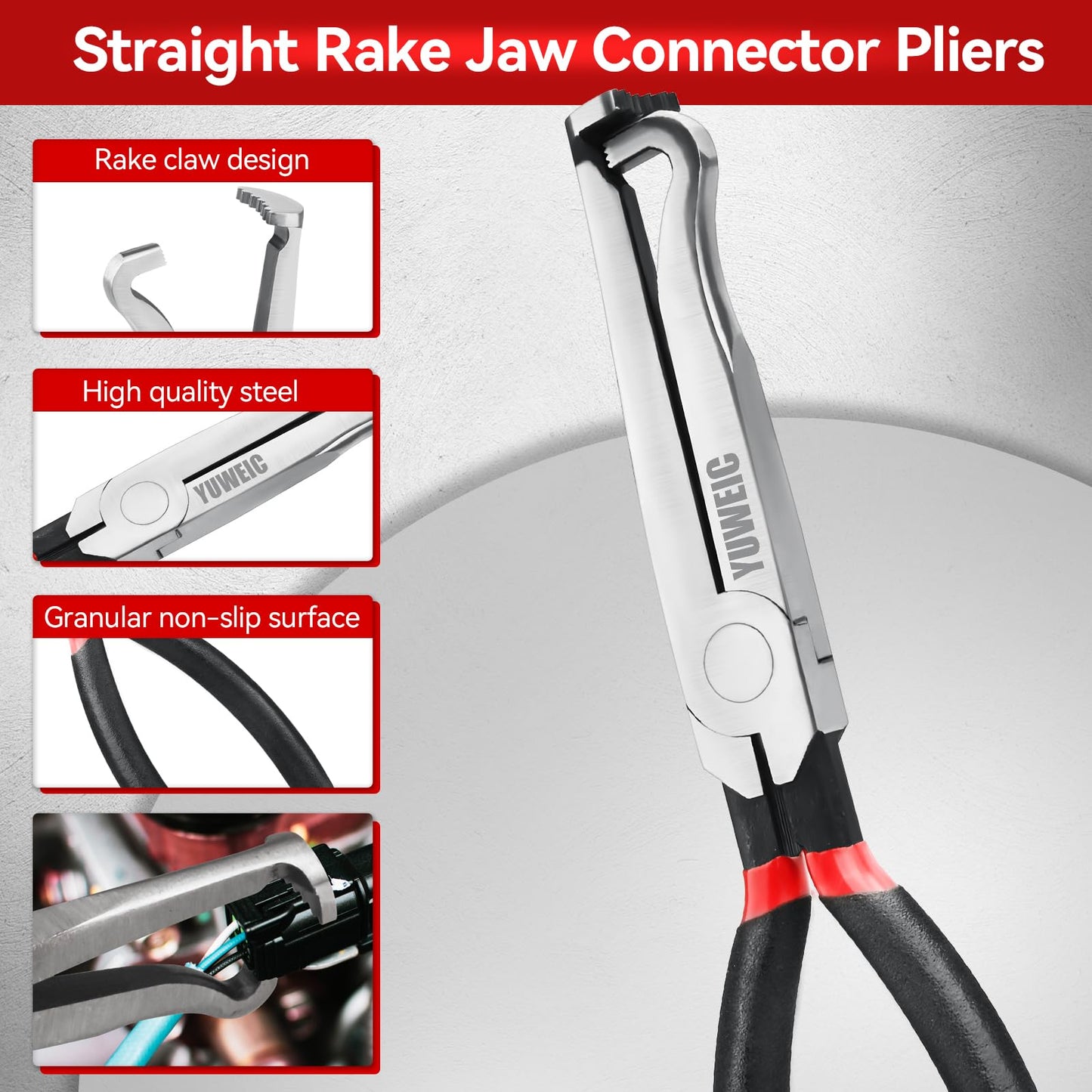 Electrical Disconnect Pliers Set, Automotive Electrical Disconnect Pliers and Terminal Pin Removal Tool Kit 4PC, Professional Automotive Tools for Most Cars, Trucks and SUVs