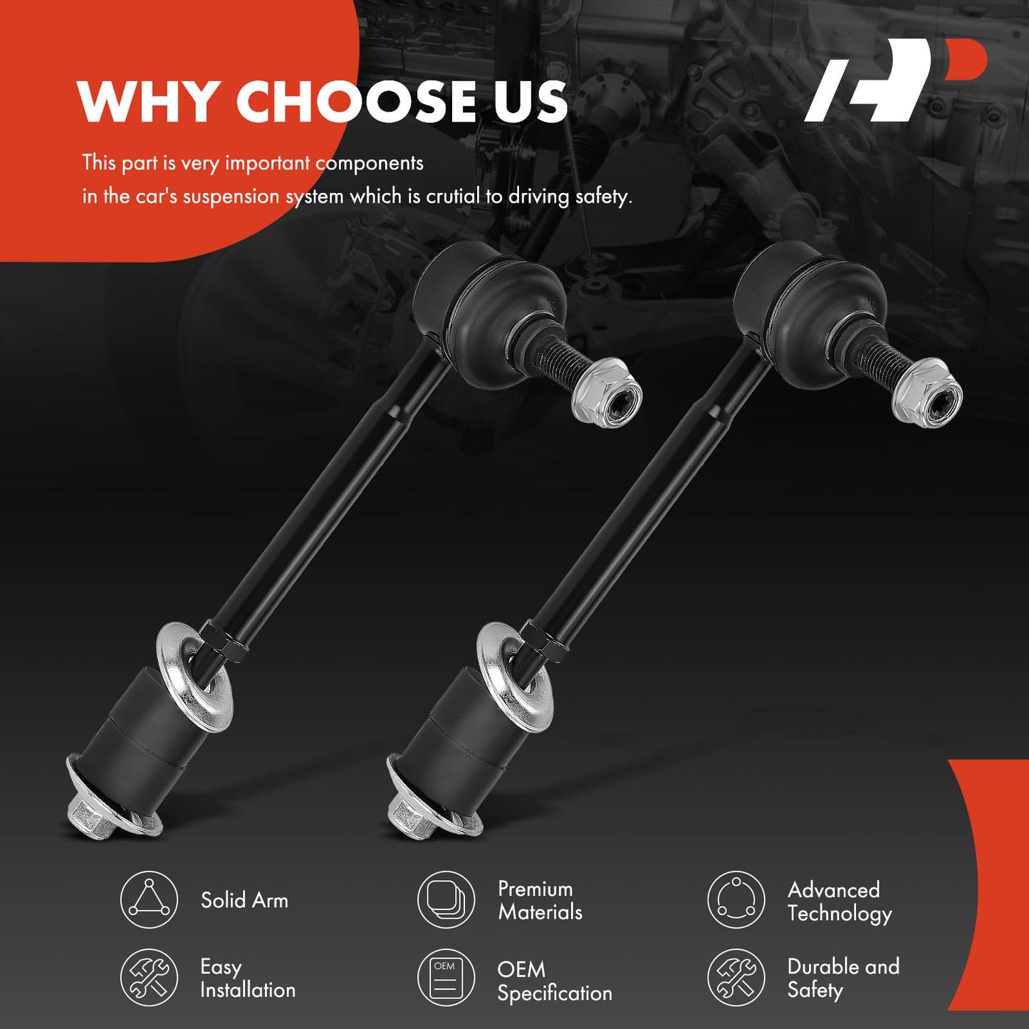 A-Premium 2 x Rear Sway Bar Links Stabilizer Bar Links, Compatible with Ford Escape 2013-2018, Lincoln MKC 2015-2019