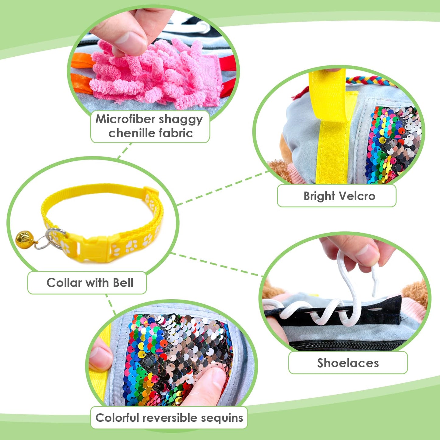 Fidget Sensory Dog Blanket for Elderly | Premium Dementia Activities for Seniors Items | Engaging Sensory Items (pup) for Adults and The Aged | Gift for Seniors with Alzheimer