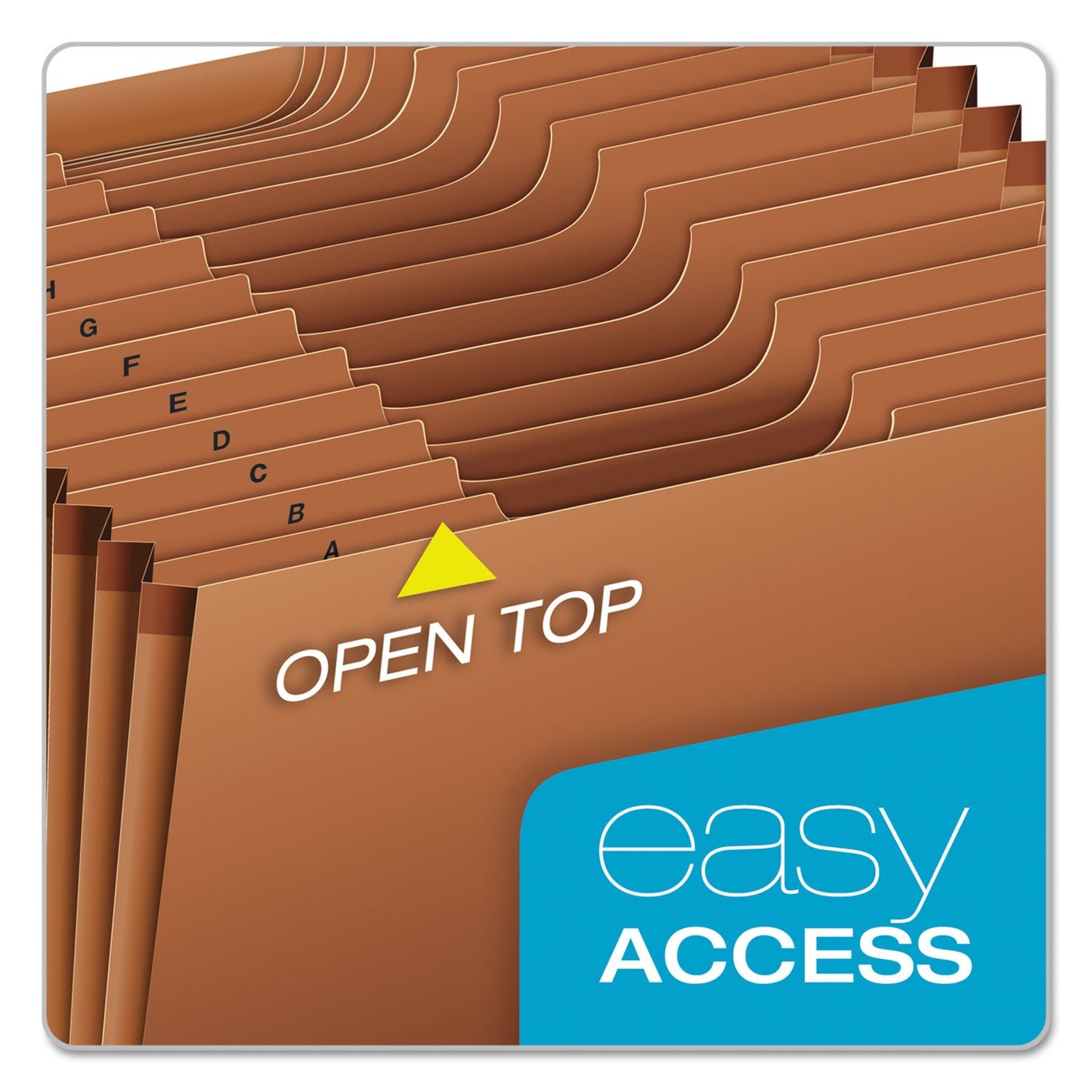 Globe-Weis Heavy Duty Expanding File, 21 Pockets, Open Top, A-Z, 1/3 Cut Tabs, Legal, Brown (R219AHD)