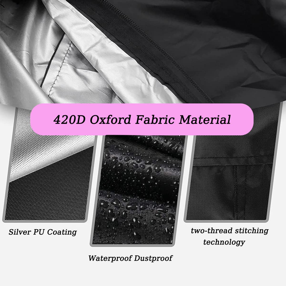 Andacar Folding Mattress Storage Bag, 63inch Durable Carry Case Fits for Tri-Fold Up to 6 inch Queen Mattress Waterproof Cushion Storage Bag - 61x28x18inch