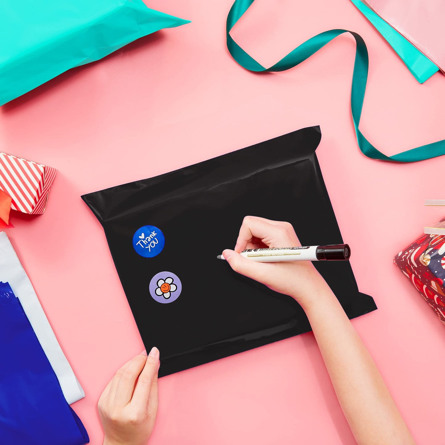Fuxury Poly Mailers 12x15.5 Inch 500 Pcs,Black Shipping Bags Bulk for Clothing,Strong Adhesive Sealing, Waterproof, Tear-resistant Postal Mailing Poly Bags for Books,Accessories,Business