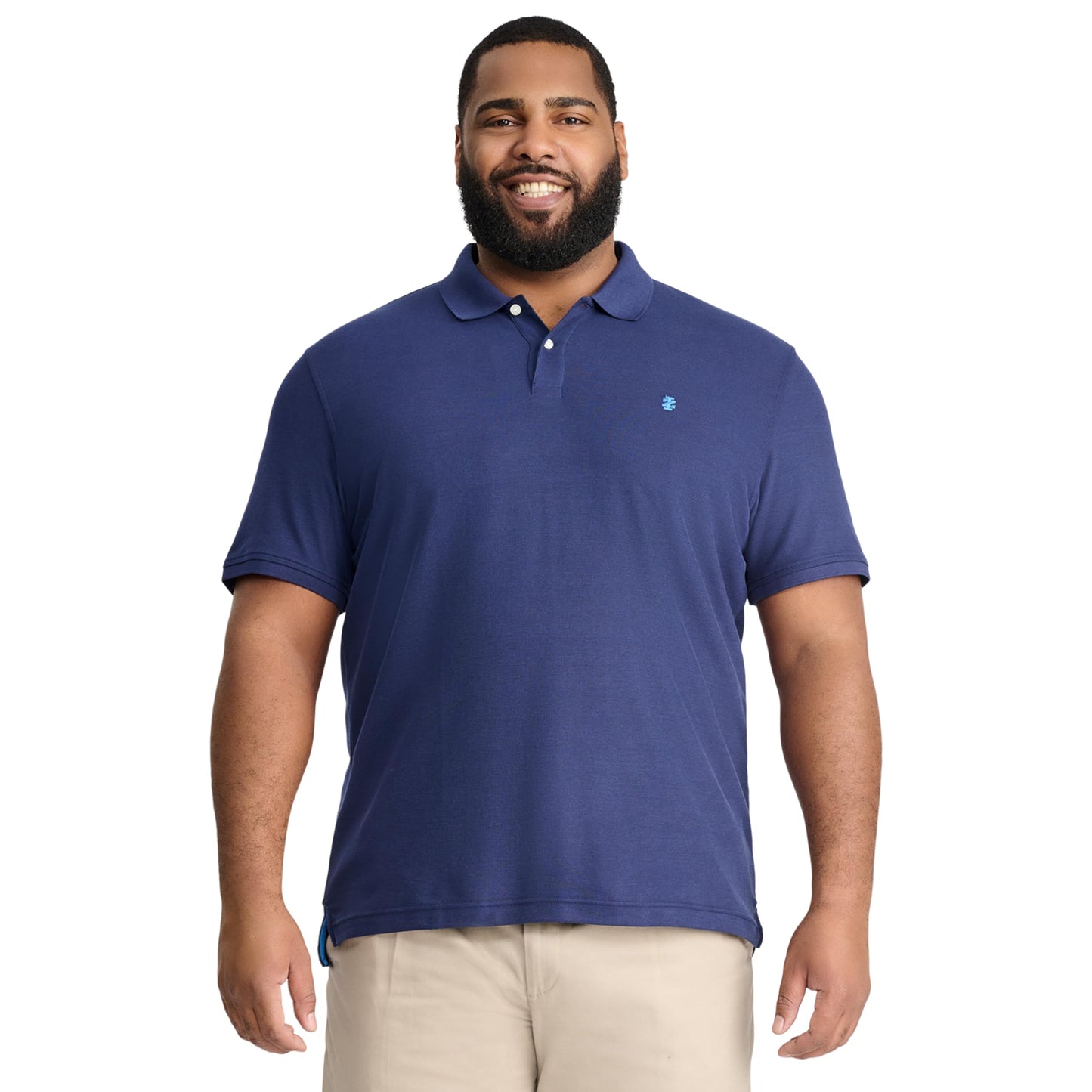 Izod Men's Advantage Performance Short Sleeve Polo Shirt, Peacoat, XX-Large Big