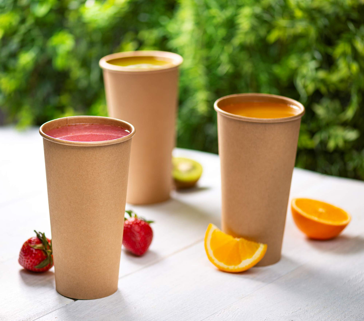 GUSTO [20 oz. - 100 Count] Kraft Disposable Paper Cups, Hot Coffee Cups Brown Unbleached - Eco-Friendly Cups - Formerly Comfy Package