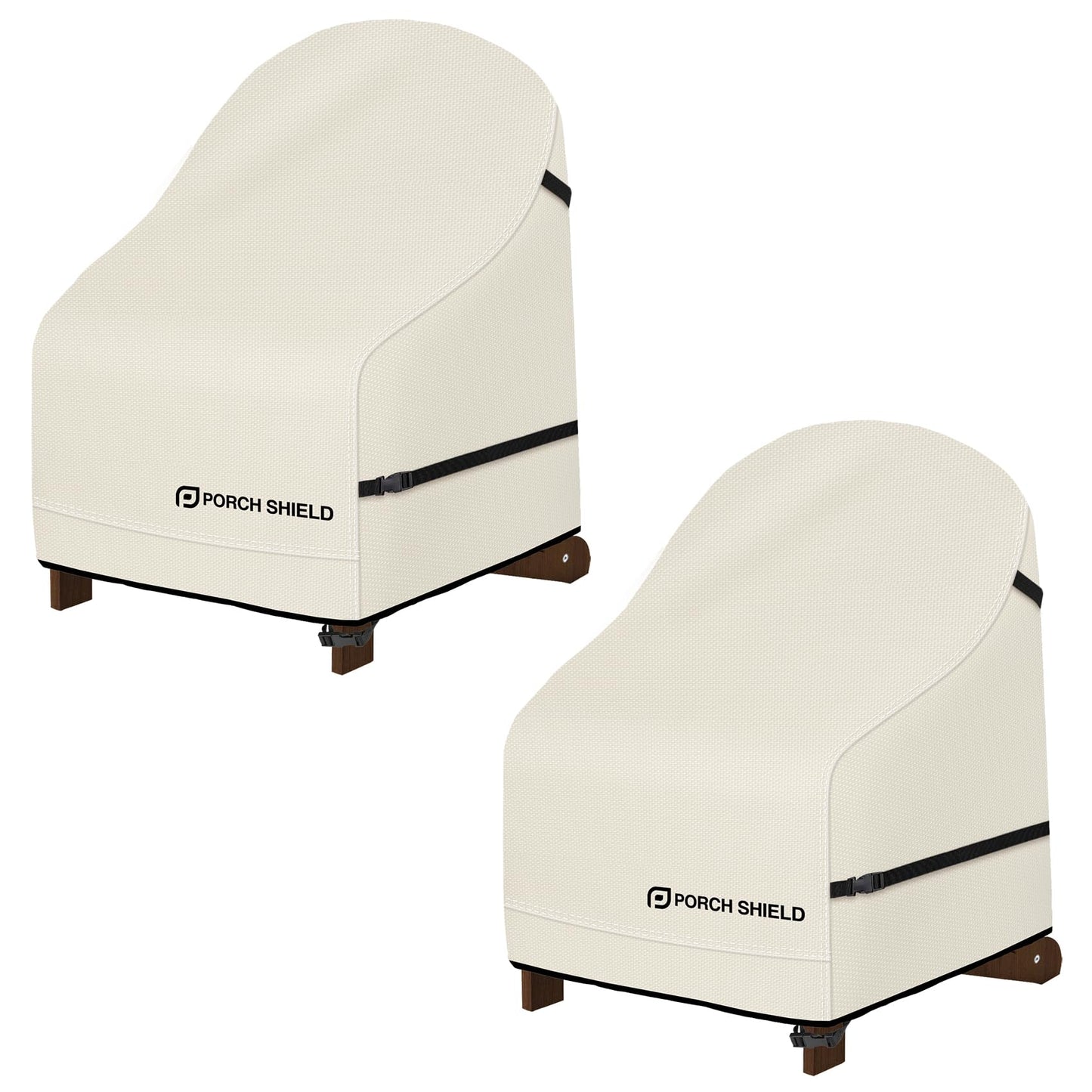Porch Shield Waterproof Patio Adirondack Chair Cover 2 Pack Fits Outdoor Chairs 32W x 34D x 36H inch, Black