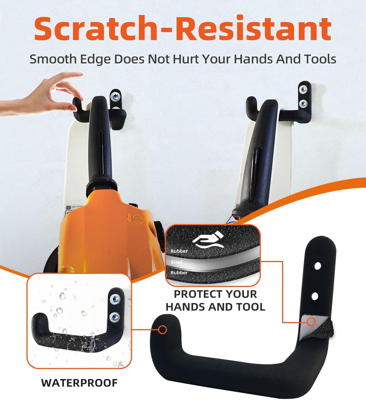 Chainsaw Hanger, 6 Pack Chainsaw Wall Mount Hook, Heavy Duty Chainsaw Holder, Racks for Garage Organization Garage Storage Shed Organizer Mounted Chainsaw Storagw Hamgers