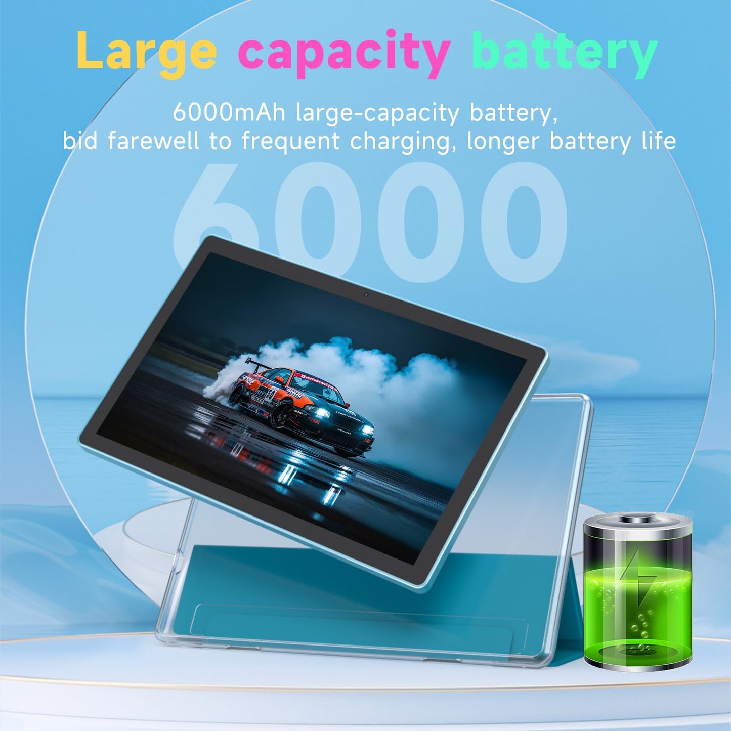 Android 15 Tablet, 10 Inch 18GB RAM+128GB ROM/ 2TB Expandable Tablet PC, Quad-core 2.0GHz Processor, 1280*800 10" HD Touch Screen, 2.4G/5G WiFi 6 BT 5.0, 2 in 1 Tablets with Keyboard Case Mouse Stylus