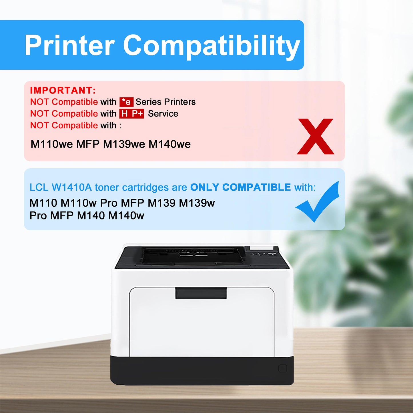 with Chip LCL 141A Black Toner Cartridge Replacement for HP 141A W1410A 141X W1410X Replacement for LaserJet M110 M110w MFP M139 M139w M140 M140w Printer (1-Pack)