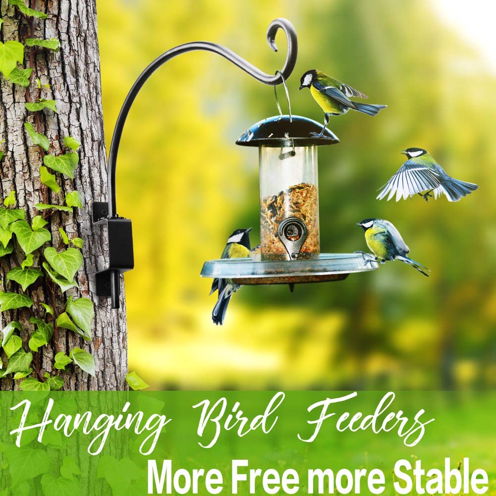 AJART Bird Feeder Hangers Outdoor: 16"-2PCs Swivel Hanging Plant Bracket for Wall Mount - Swivel Plant Hook for Flower Basket