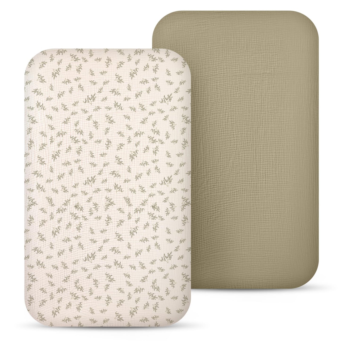 lulumoon Muslin Bassinet Sheets Baby: Cotton Bassinet Sheets Fitted for Boys and Girls - for Oval Rectangle or Hourglass Mattress
