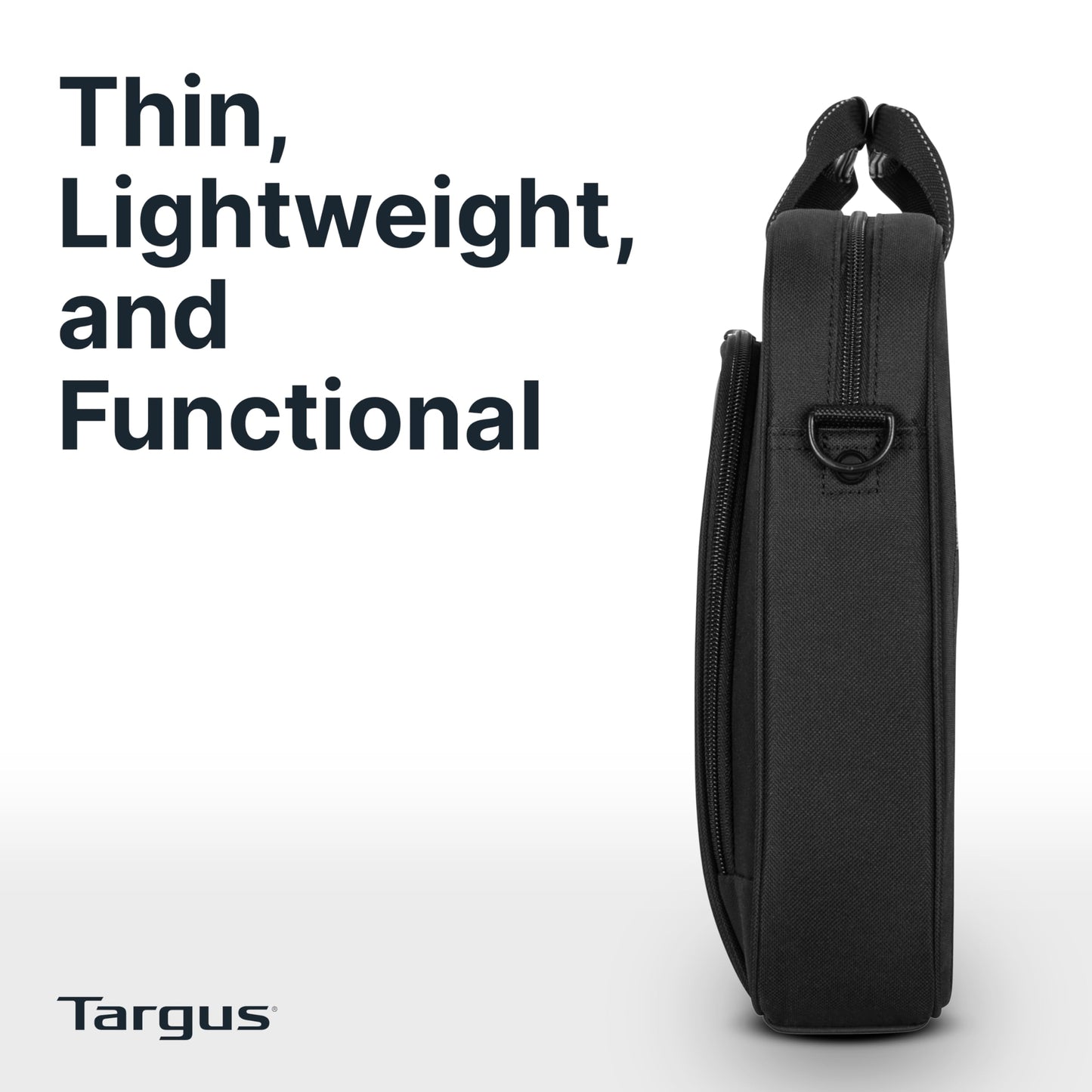 Targus 15–16” Classic Slim Briefcase – Lightweight Laptop Bag with Padded Compartment, Trolley Strap, Organizer Pocket & Shoulder Strap – Fits up to 16” Laptops - TCT027US