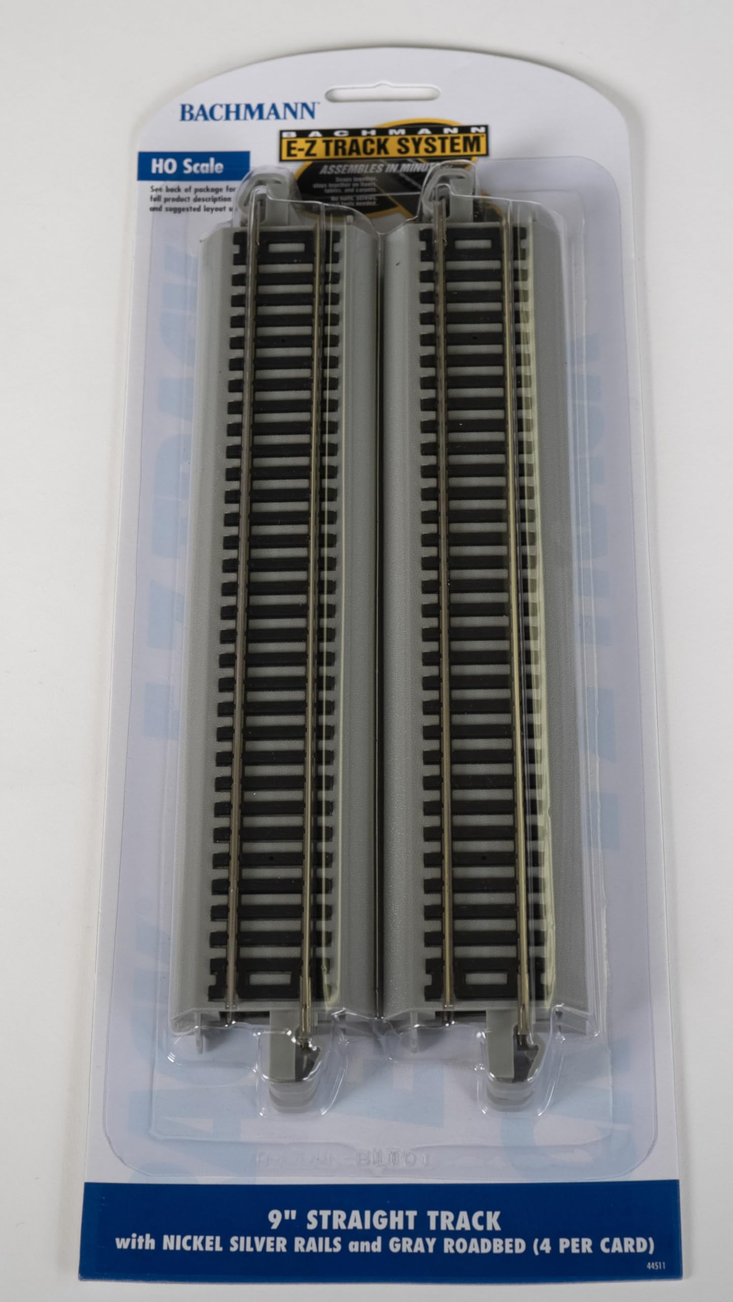 Bachmann Trains Snap-Fit E-Z 9-Inch Straight Track (4/Card)