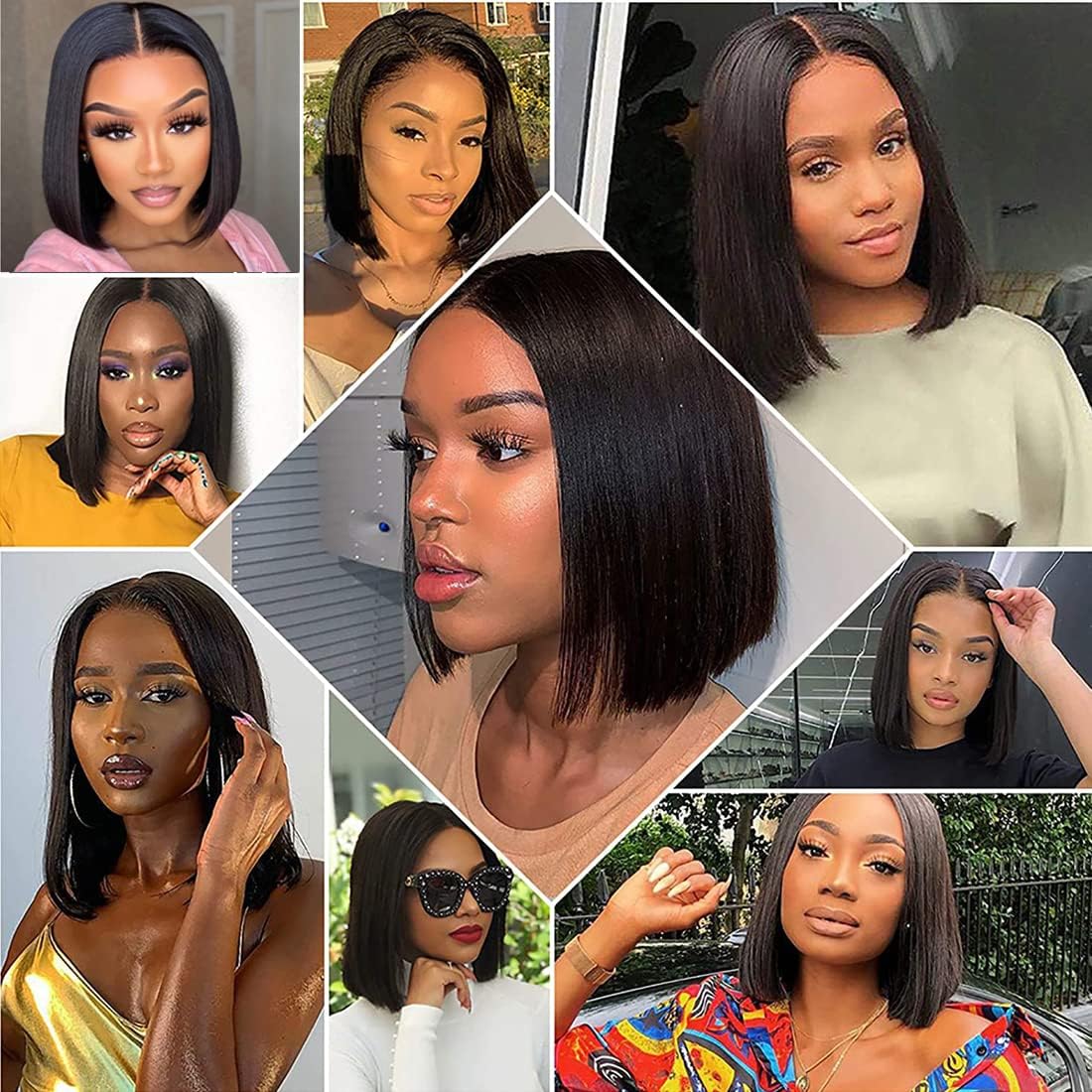 Bob Wig Human Hair Lace Front Wig Human Hair Short Bob Wigs Human Hair for Women 13X4 HD Transparent lace Front Pre Plucked With Baby Hair 150% Density Short Bob Wigs Human Hair for Women (13x4 Bob Wig Human Hair Black, 12 Inch)