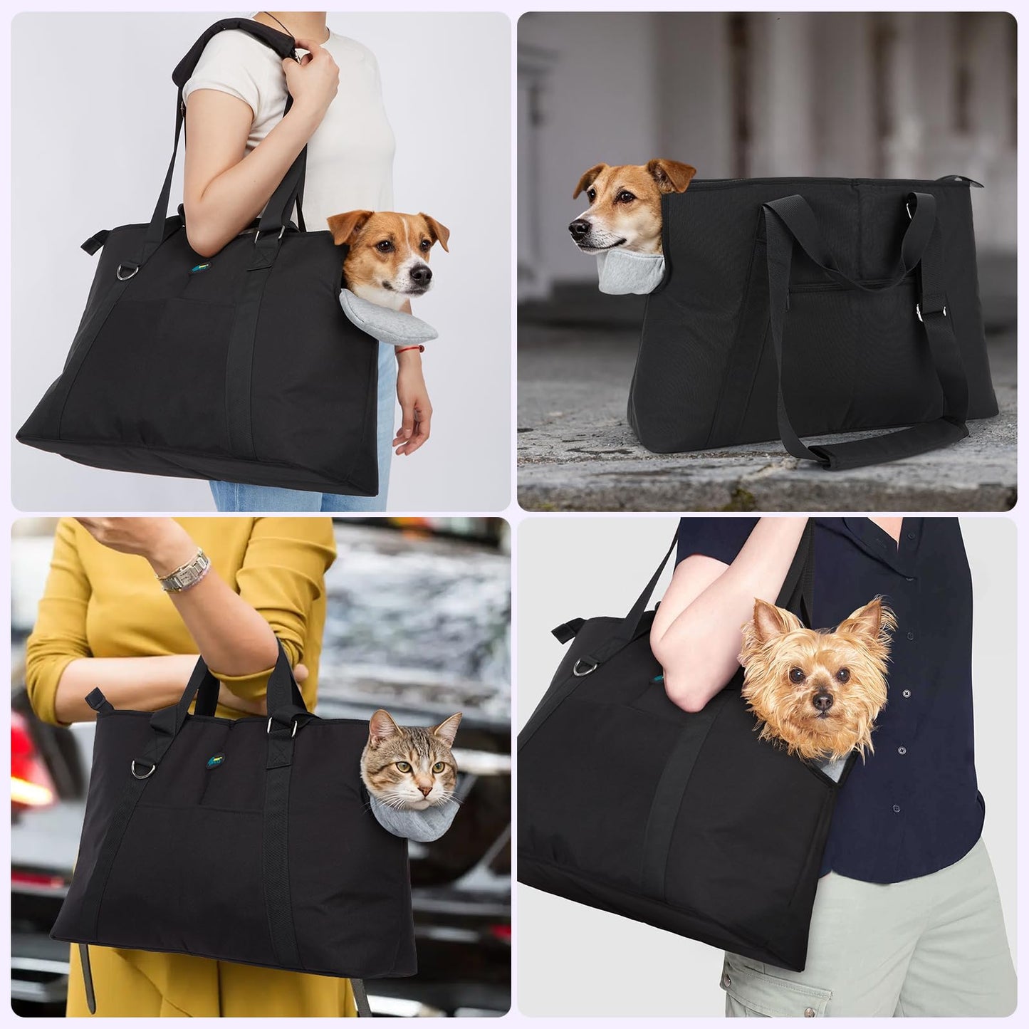 Ownpets Large Pet Carrier Backpack for Cats and Dogs, Airline Approved Soft-Sided Travel Bag with Warm Padding & Safety Tether