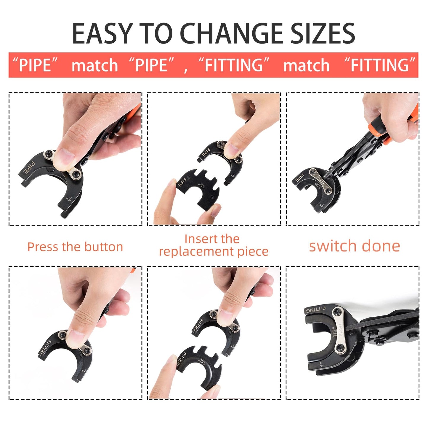 PLATATO Push to Connect Removal Tool Disconnect Tongs for 1/2”, 3/4”, 1” Push Fittings PEX PVC Copper Pipe Fitting