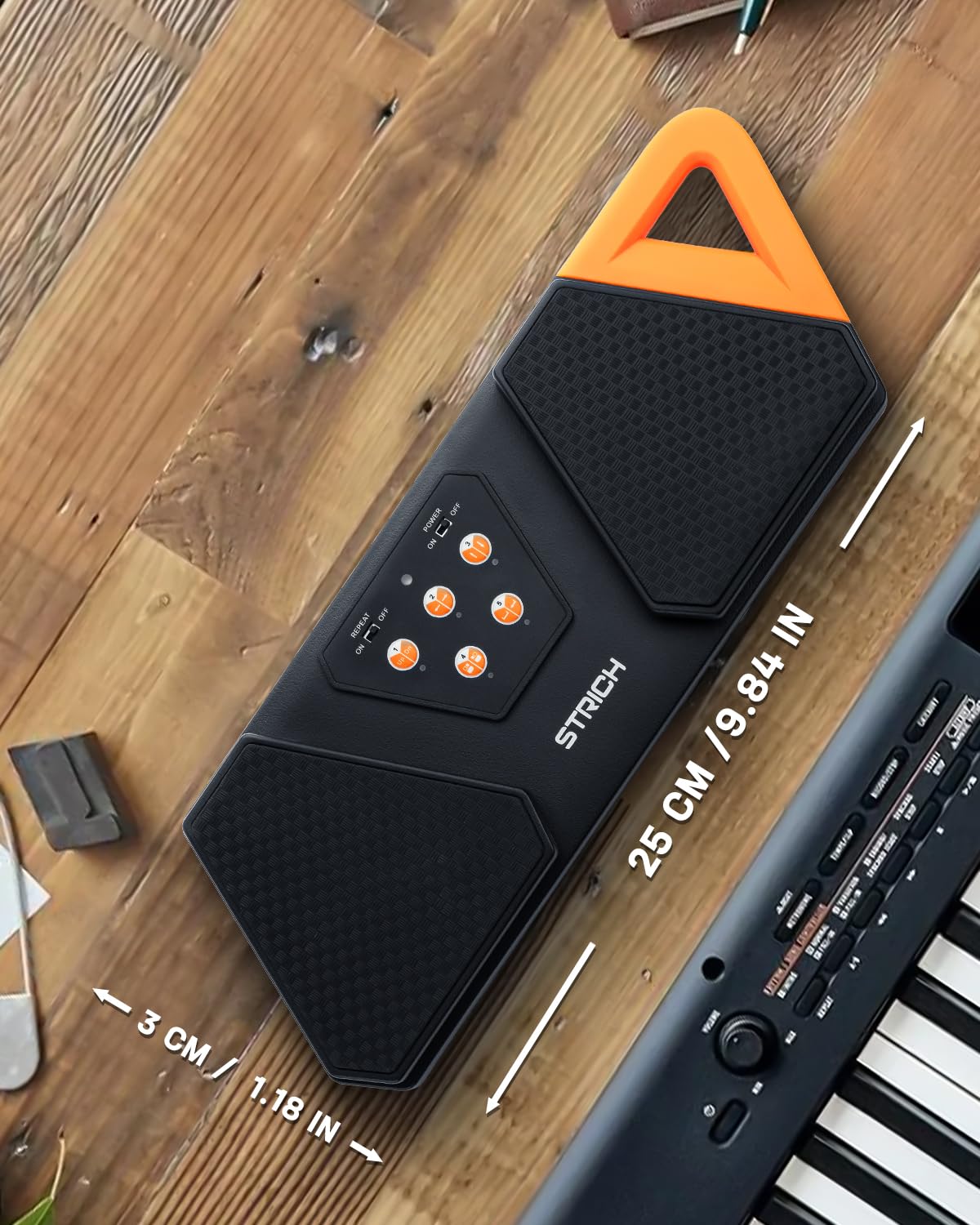 STRICH Wireless Page Turner Pedal for Musical Instruments, Anti-Slip Rubber Portable Foot Pedal, Silent Rechargeable Music Page Turner for iPad, Tablets, Phone, Super-long Endurance, SPT-10X