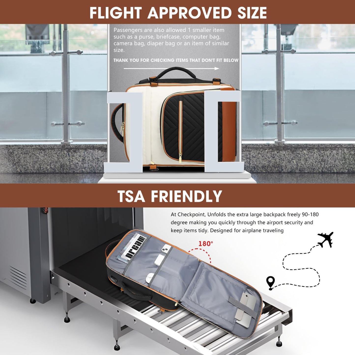 Large Carry on Travel Backpack: 40L Carry on Backpack for Airplanes TSA Personal Item Travel Bag fits 17 inch Laptop Waterproof Travel Essentials Airline Approved with USB Port and 3 Packing Cubes