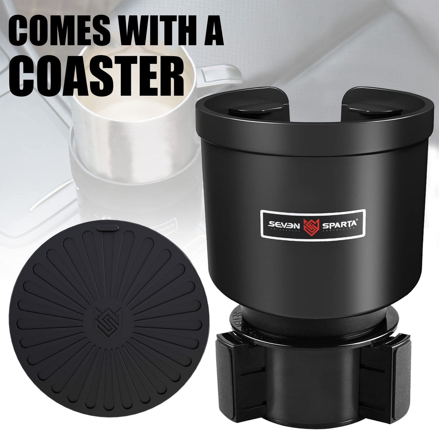 Upgraded Car Cup Holder Expander Adapter with Offset Adjustable Base, Compatible with Yeti 14/24/36/46oz Ramblers, Hydro Flasks 32/40oz, Other Large Bottles Mugs in 3.4"-4.0", 1 Pack