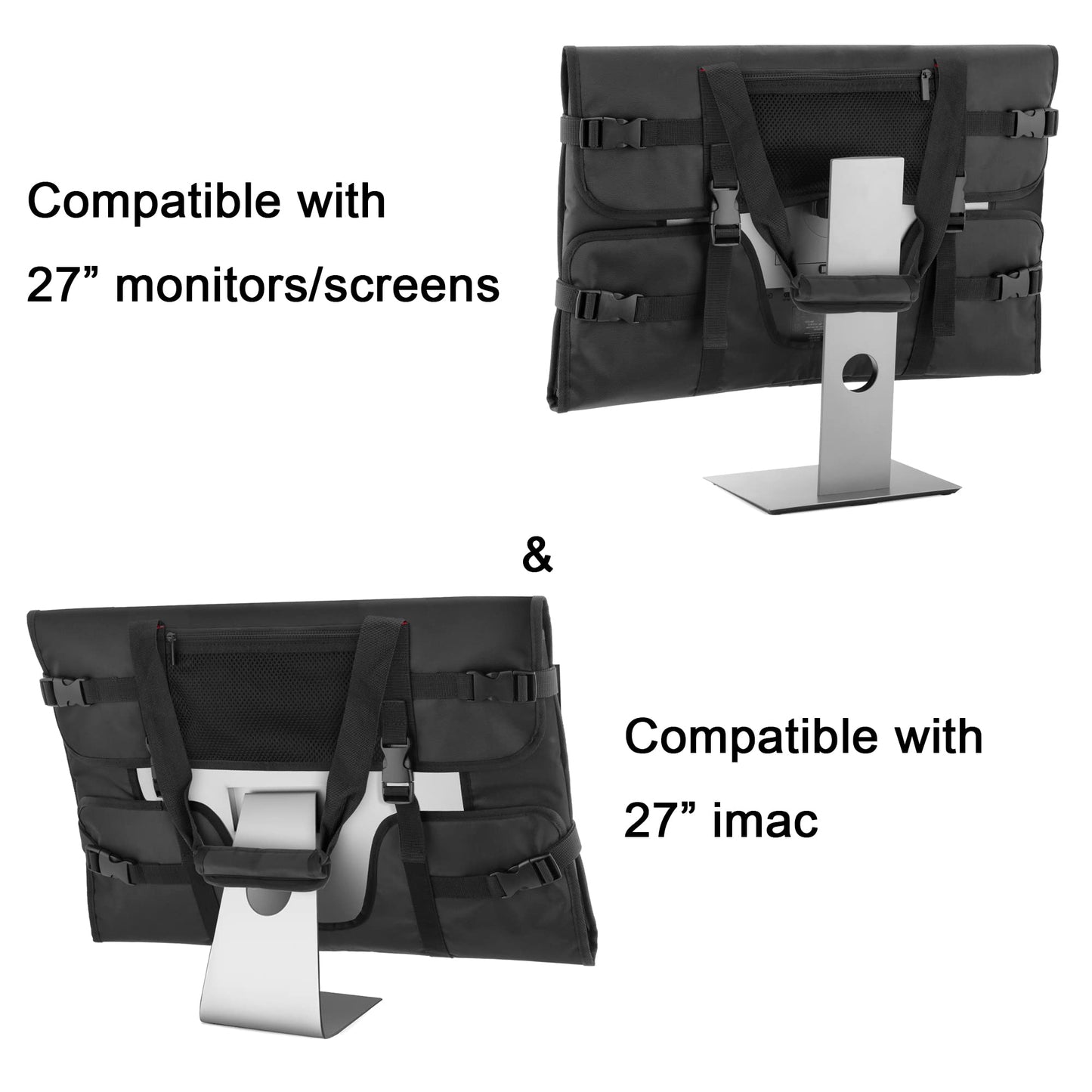 Trunab Travel Carrying Case Compatible with 27" iMac / 27" LCD Screens, Protective Monitor Dust Cover Travel Bag with Padded Velvet Lining for 27” Monitor and Accessories (Patented Design)
