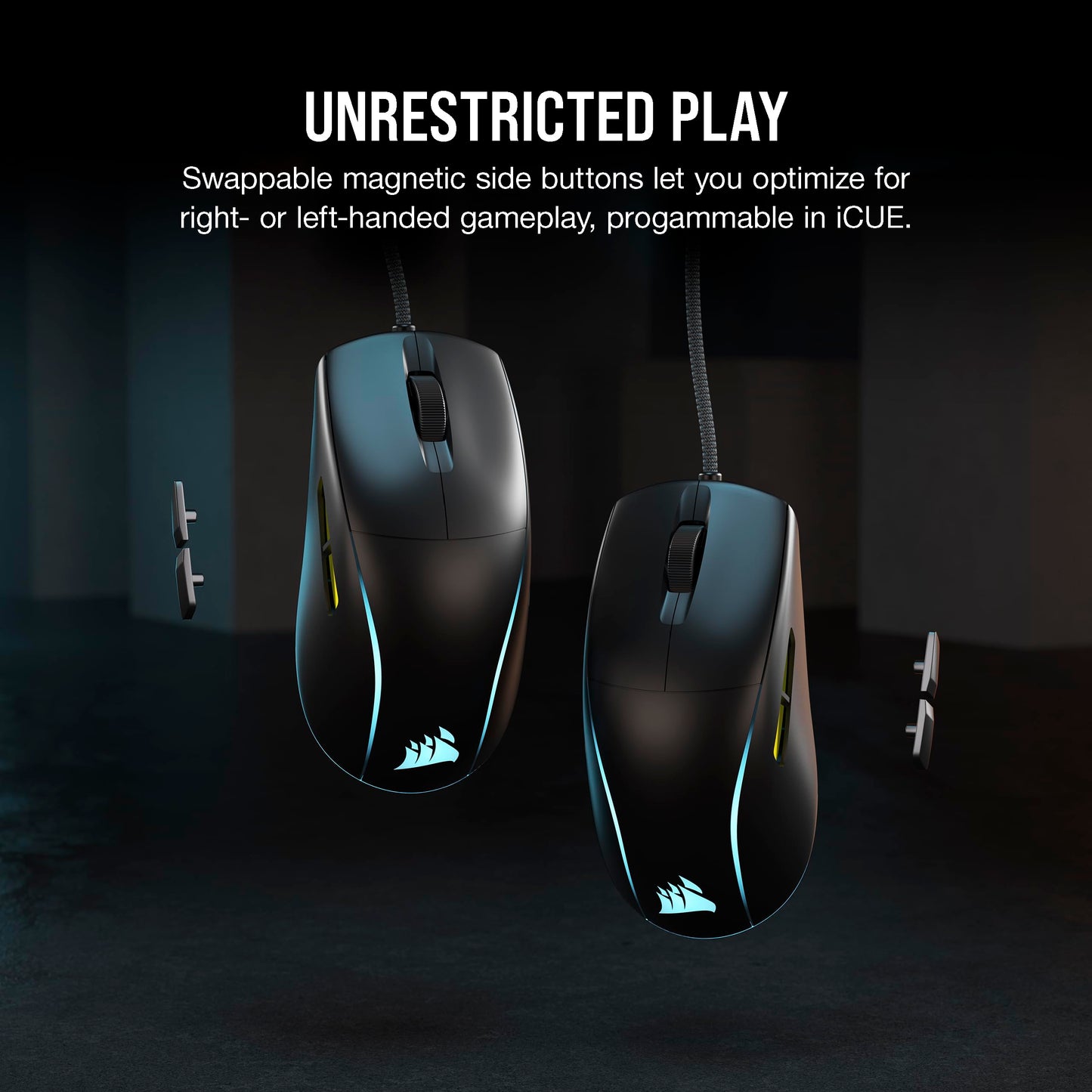 Corsair M75 Wired RGB Lightweight FPS Gaming Mouse – 26,000 DPI – Swappable Side Buttons – PC – Black