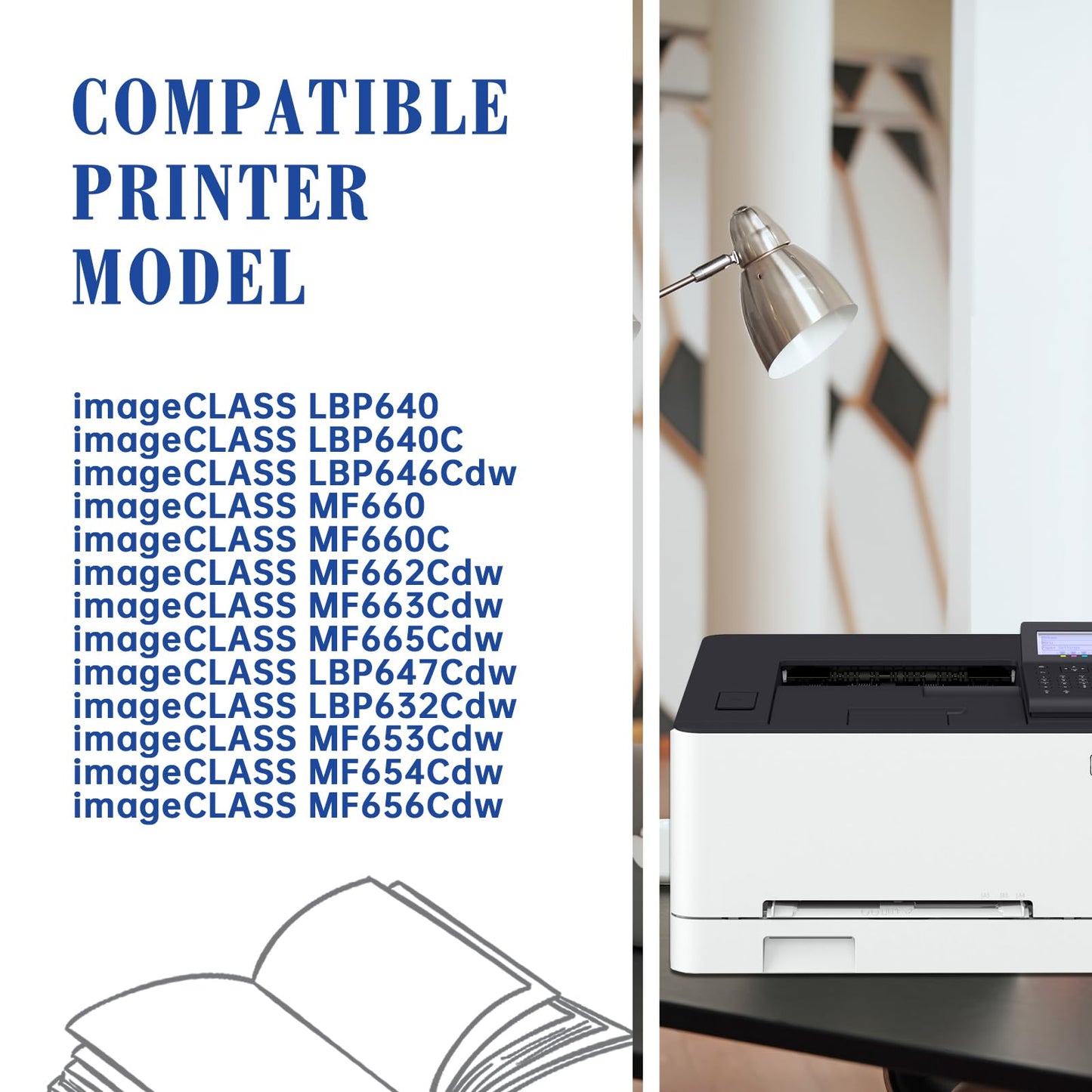 075H 075 MF660 LBP640 Toner Cartridge Compatible with MF665Cdw, MF663Cdw, MF662Cdw, LPB647Cdw, LBP646Cdw Printer（1 Black）