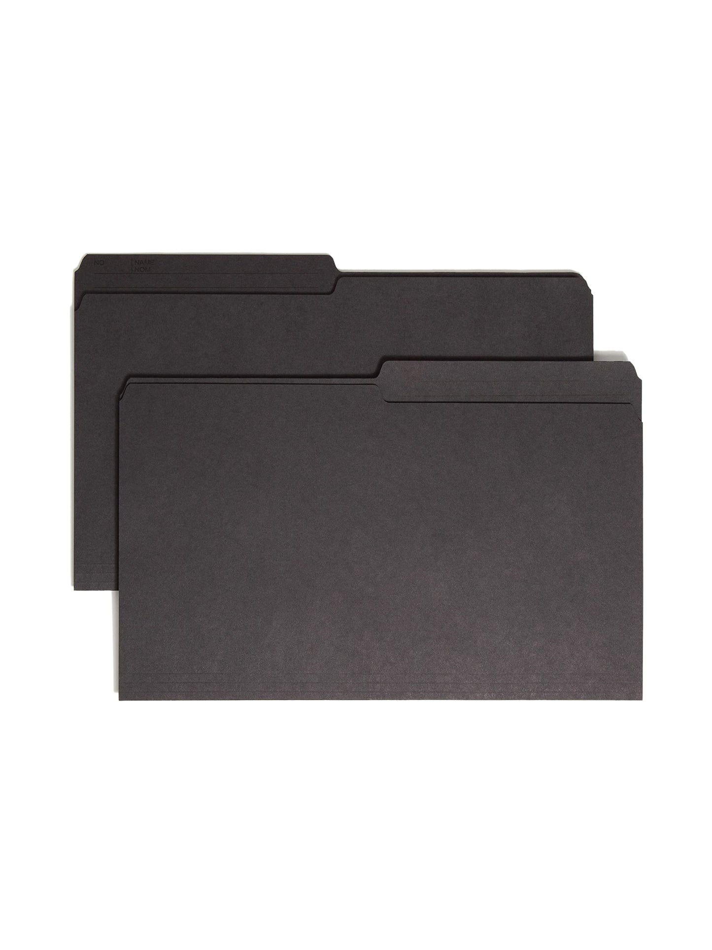 Smead 15364 File Folder, Legal, 1/2-Cut, 2 Reversible Tab, Black, 100 Per Box