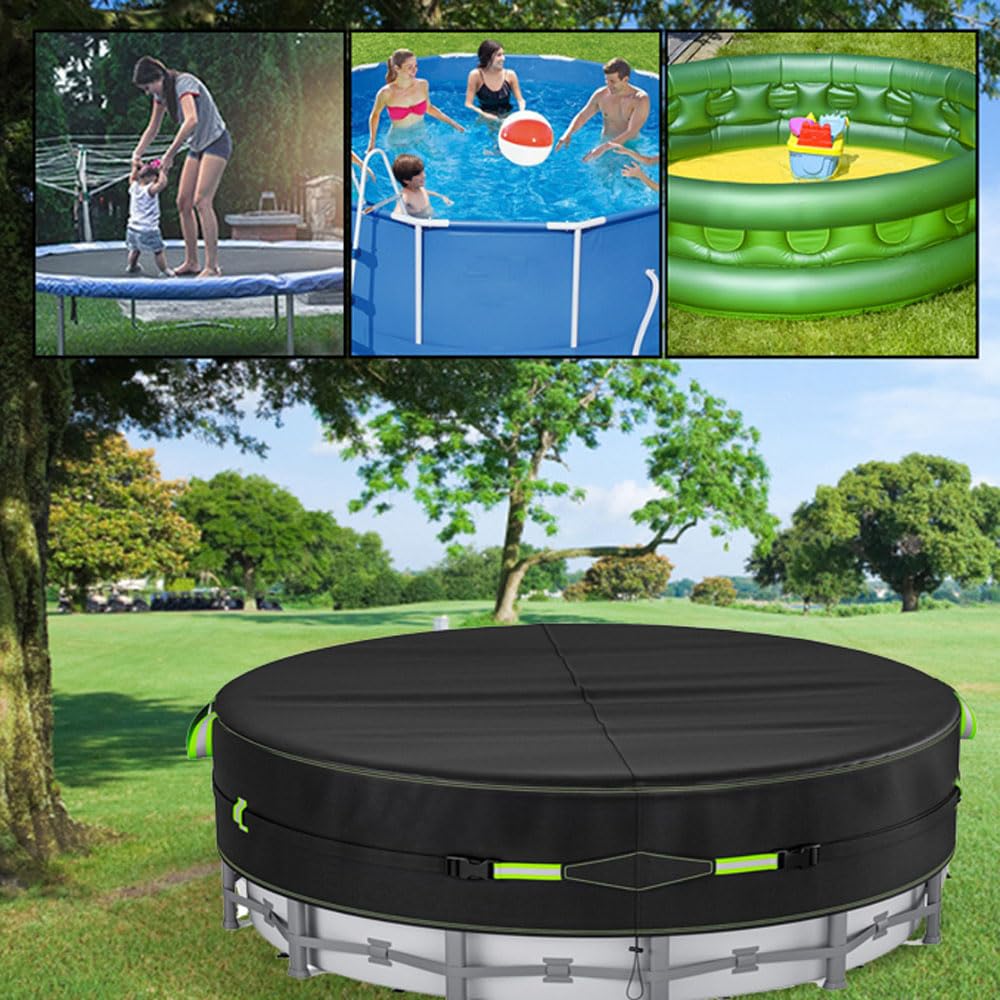 91 * 91 * 20 Inch 420 D Outdoor Heavy-Duty Protective Cover with Anti Light Strip and Ventilation Opening for Hot Tub Cover, Used Above Ground Swimming Pools Bathtubs
