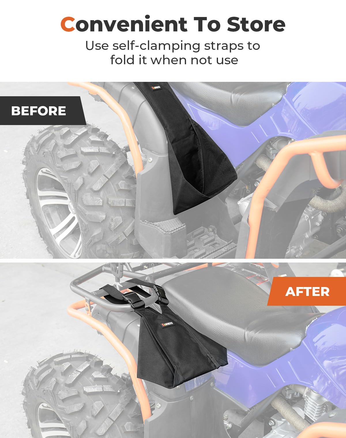 KEMIMOTO 2 Pcs ATV Rear Passenger Foot Pegs Universal Adjustable Foldable Wear-resistant ATV Passenger Foot Rest Made of Heavy Duty 600D Oxford Cloth Compatible With Sportsman Rancher Foreman