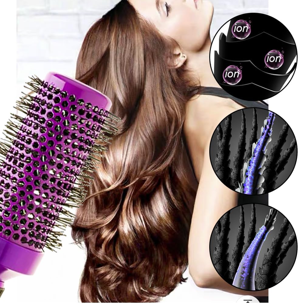 5pcs Round Brush for Blow Out styling loose curls and waves at home or salon professional styling hair brush set women Heat Resistant Ceramic Nylon Bristles round brushes offers even heat styling