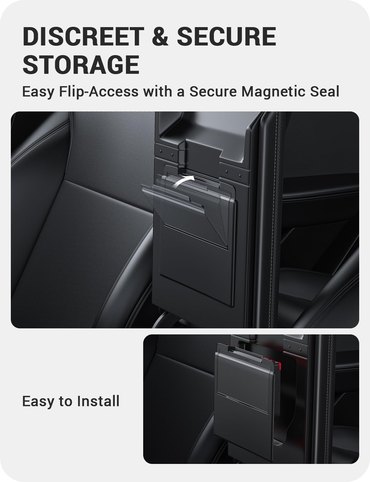 BASENOR 4PCS 2026 Tesla Model Y Model 3 Center Console Organizer Tray [Double Layer Design],Cup Holder Armrest Hidden Storage Box for 2025 2026 Model Y Juniper 2024-2026 Tesla 3 Highland Accessories