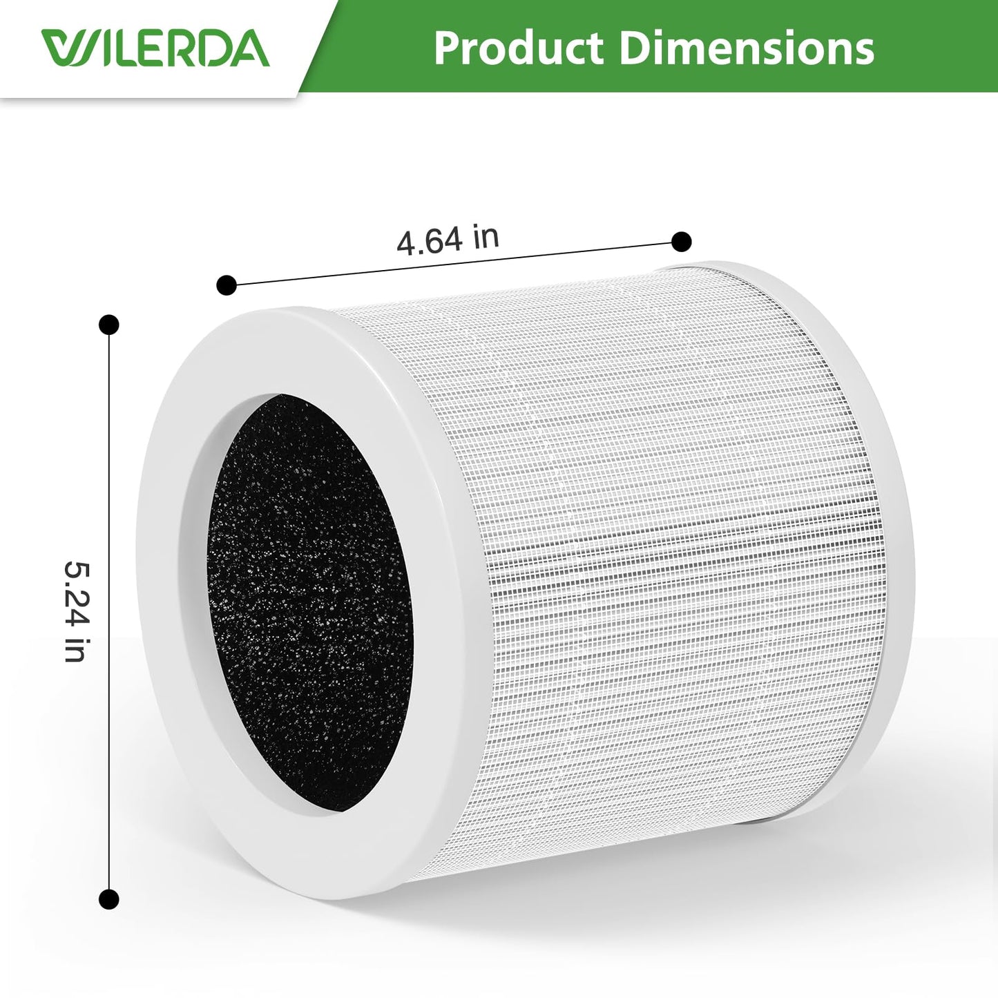 2 Pack A1 Replacement Filter Compatible with VEWIOR A1 Air Purifier, AMEIFU AP01W, KOIOS HQKJ-50 Air Pur ifier, 3-in-1 H13 True HEPA Air Cleaner Filter