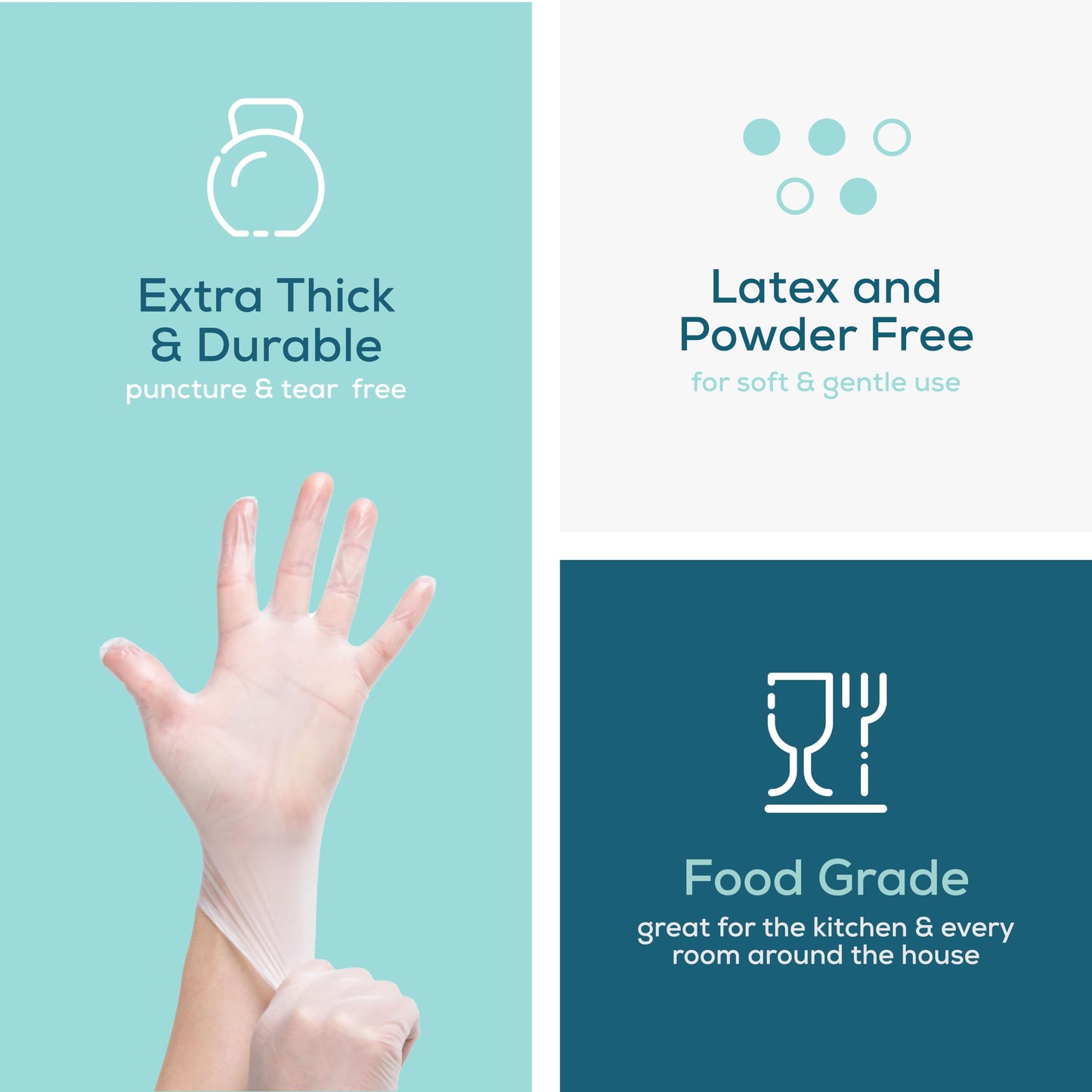 GUSTO [Case of 1000 Count Disposable Vinyl Gloves – Clear, Latex-Free, Powder-Free, BPA-Free – Safe for Food Handling, Cooking & Cleaning - Small (Formerly Comfy Package)