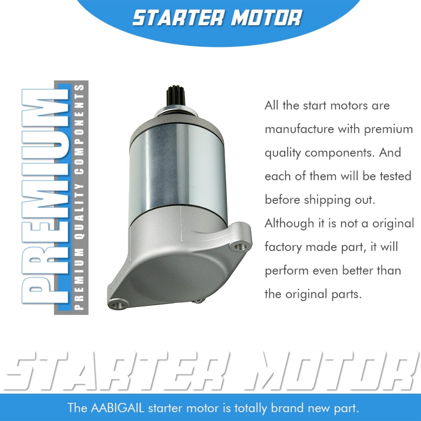 Starter Motor Replacement for 1987-2005 Suzuki QuadRunner King Quad LT-F300F 250 300C & Arctic Cat 3545-003 31100-19B00 31100-19B11 31100-19B12 31100-19B20