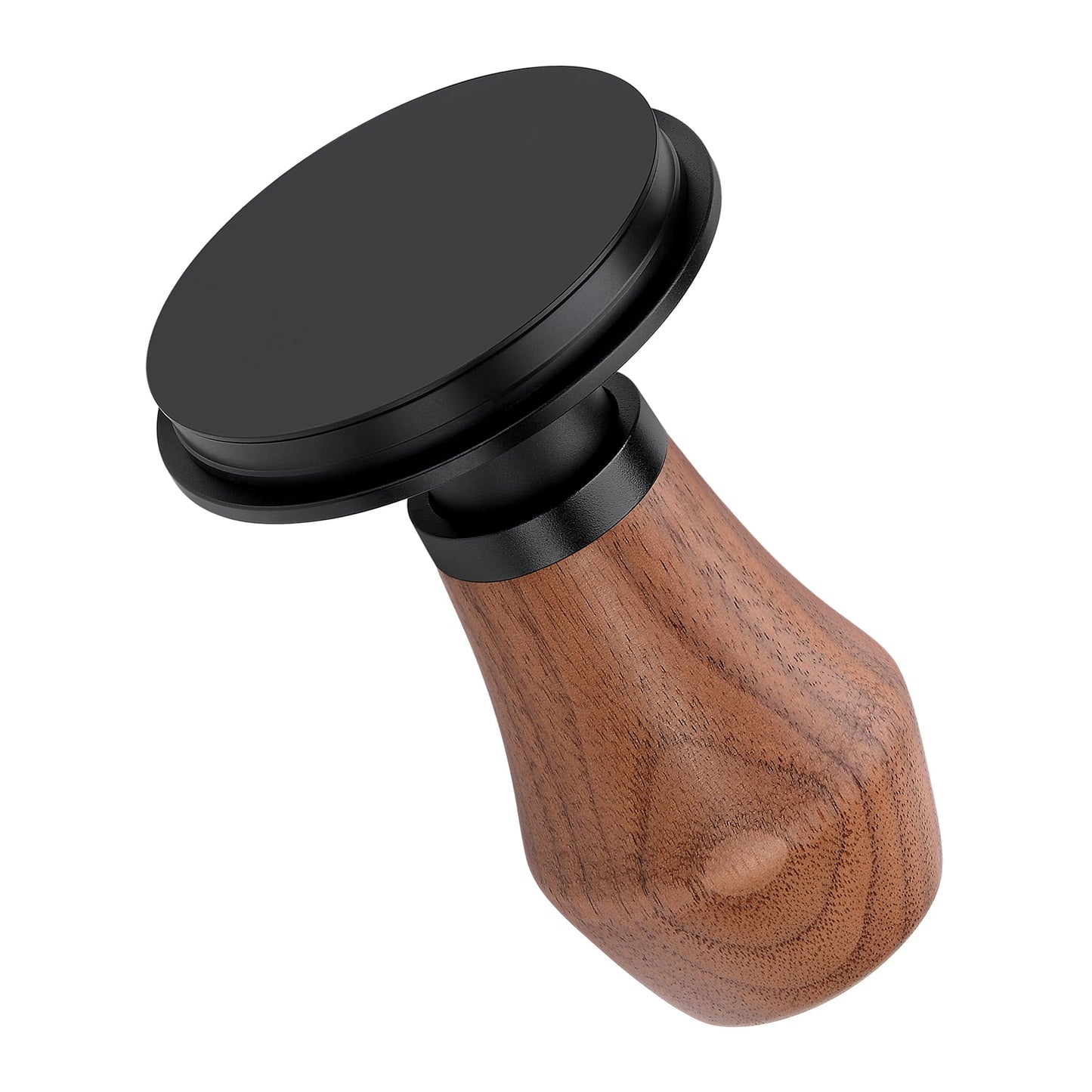 Normcore 58.5mm Espresso Coffee Tamper V4, Spring Loaded Tamper With Titanium PVD Coating Flat Base -15lb / 25lb / 30lbs Replacement Springs, Genuine American Walnut Handle