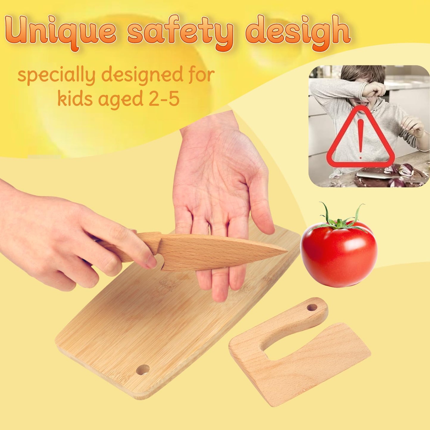 Liberal Brightdeer Wooden Kids Safe Knife and Kids Baking Set for Real Cooking, 8 PCS Toddler Montessori Kitchen Tools, Cooking and Baking for Kids Little Chefs