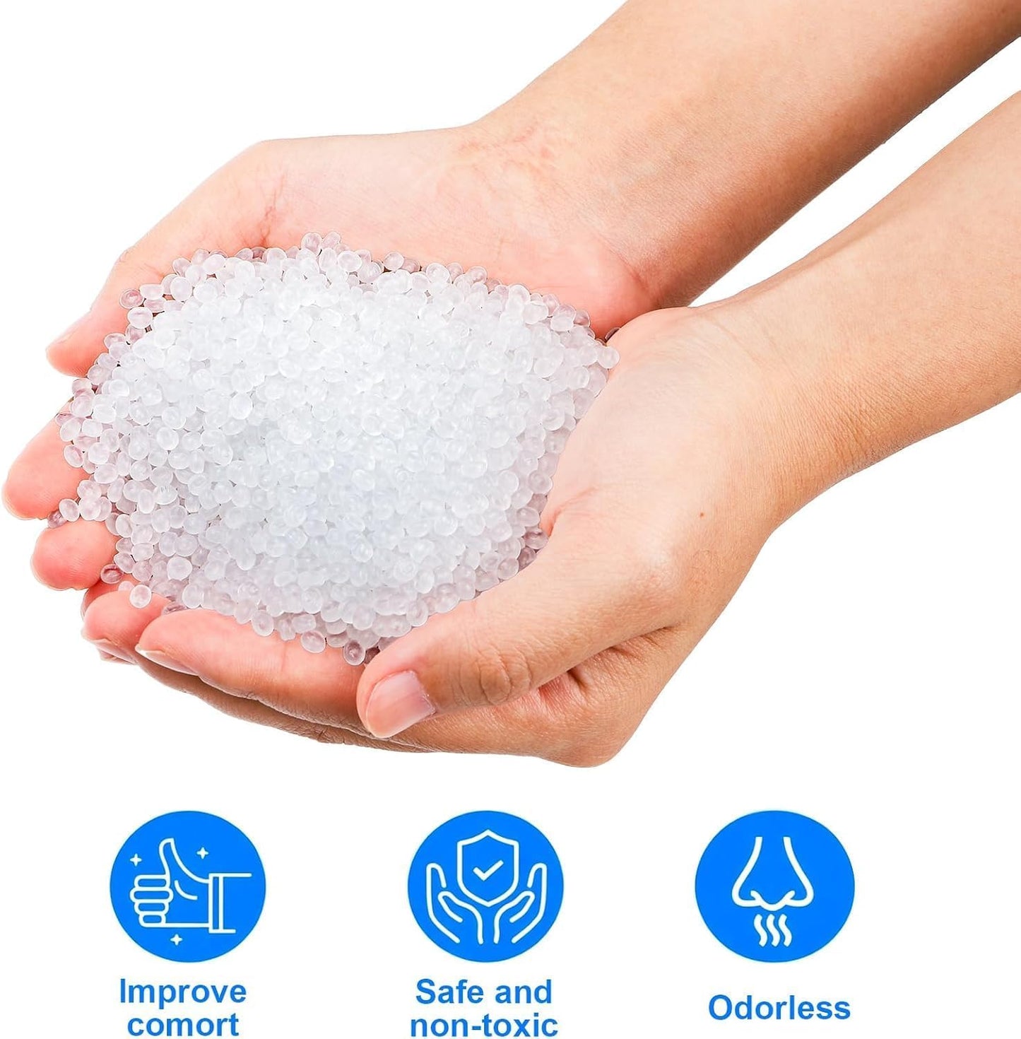 Hiceeden 10 Pounds Poly Pellets, Plastic Stuffing Beads Weighted Polypropylene Beads, Bean Bag Filler Bead for Stuffed Animal, Filling Pillow, Crafts, Clear