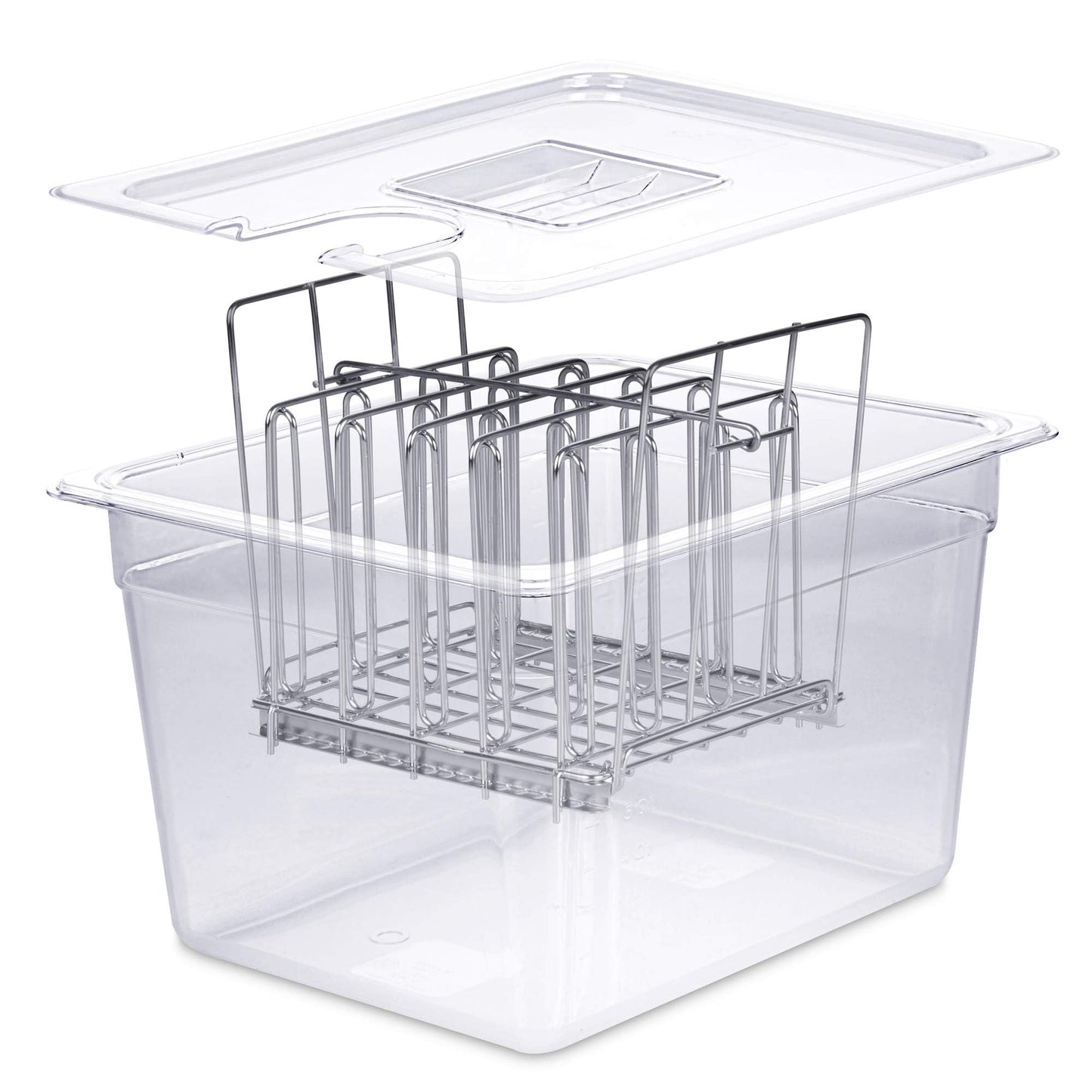 MOKSAM Sous Vide Container with Lid & Rack | Fits Most Sous Vide Cookers | Sous Vide Accessories (12 Quarts, Rack)