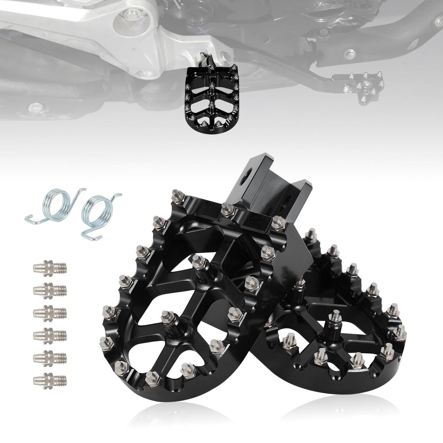 BAOUFF Foot Pegs for TW200,6061 Aluminum CNC Dirt Bike Footpegs Footrests Foot Pedals Rests for TW 200 1987-2023 Black