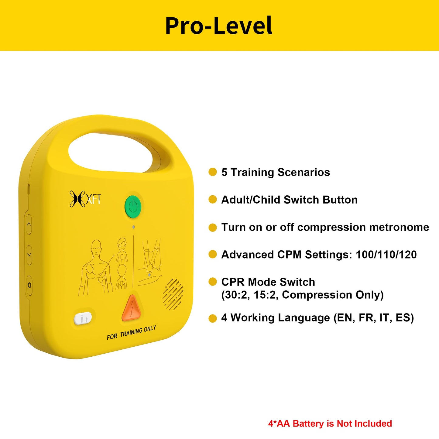 AED Trainer, XFT Portable AED Training Kit CPR Equipment Training Device Automatic External Defibrillator Simulator, for First Aid Trainee Beginner(XFT-120NB)