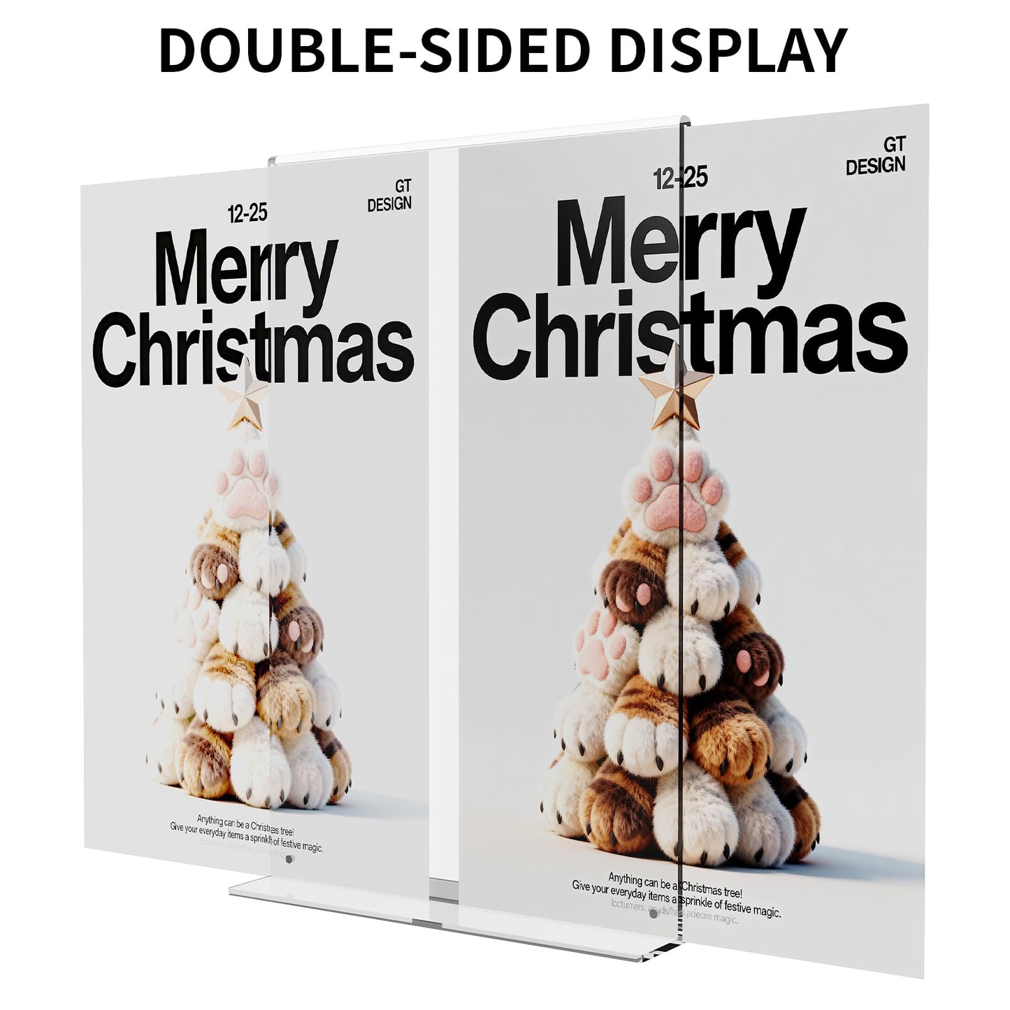 PecMuikee 2 Pack Acrylic Sign Holder11 x 17, Vertical T Shape Plastic Sign Holder -Clear T Shaped Table Menu Display Stand for Restaurant Office Store Home