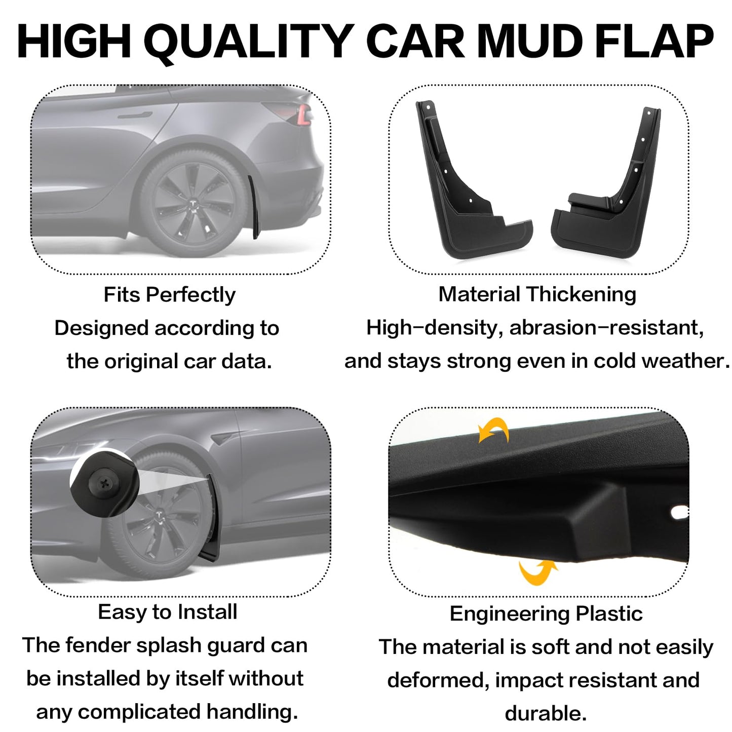 PSLER Fit for Maverick 2026 2022 2023 2024 2025 Mud Flaps Set of 4PCS Mud Guard Kit Splash Guards Mudguards Mudflaps with Hardware Kits Accessory Front and Rear