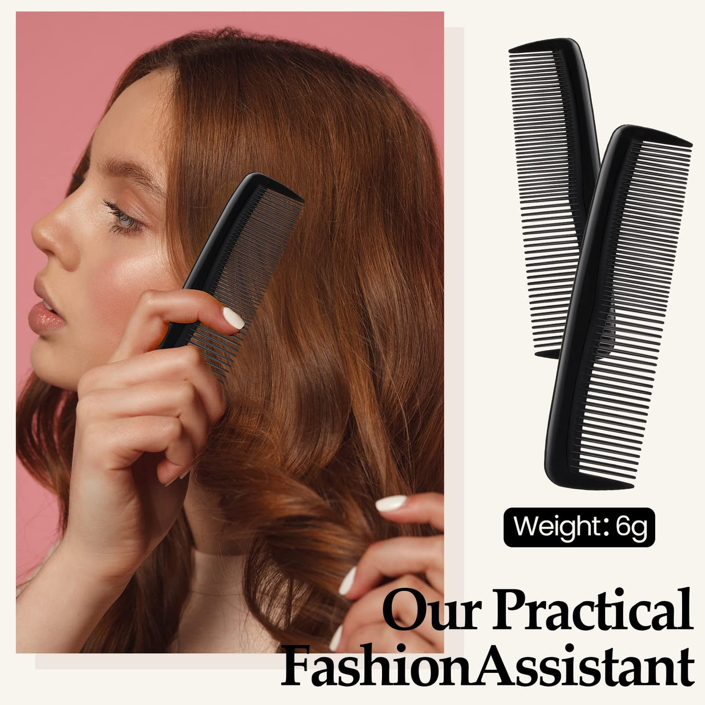 Mimorou 150 Pieces Hair Combs Bulk Black Plastic Pocket Hair Combs 5 Inch Fine and Wide Tooth for Women and Men, Hotel, Travel, Charity, Homeless, Nursing Home